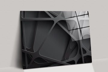 3D Effect glass Wall Art |Black Abstract, Wall Decor, Abstract glass Print, Abstract glass Wall Art, Abstract Wall Decor, 3d effect wall art