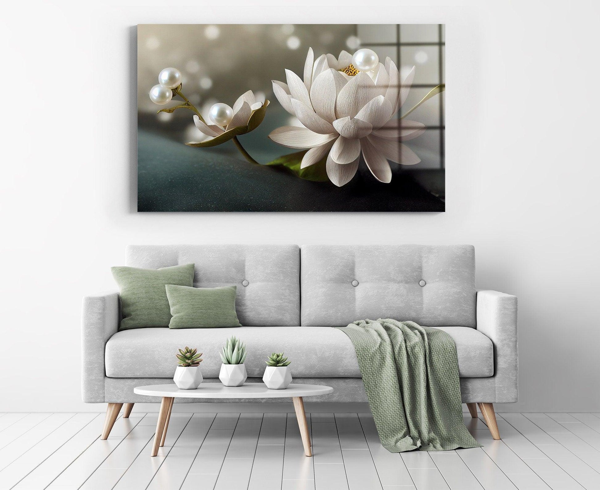 3D flower canvas wall art| floral Canvas Prints, 3D Home Decor, 3D flower wall art canvas, 3D wall decoration, 3D white flower wall decor - TrendiArt