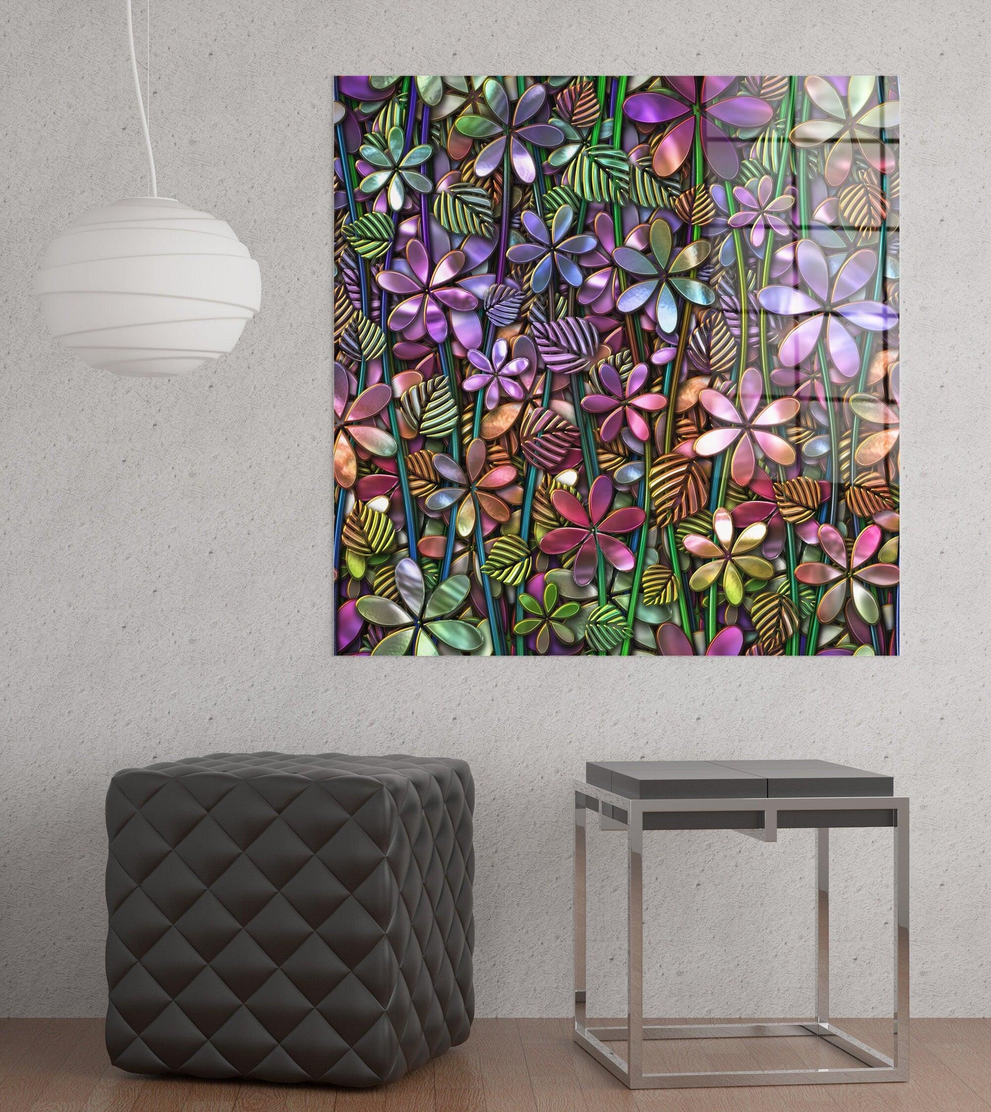 3d flower Glass Wall Art |Flower Wall Art-Mosaic glass Wall Art, 3d wall art decor 3d canvas wall art, 3d flowers glass wall art, home decor