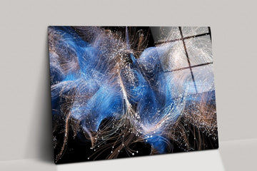 3d Rendered Particle Trail Canvas Wall Art | Large Canvas Wall Art, 3 Pieces Canvas Wall Art, Canvas and glass Framed Wall Art