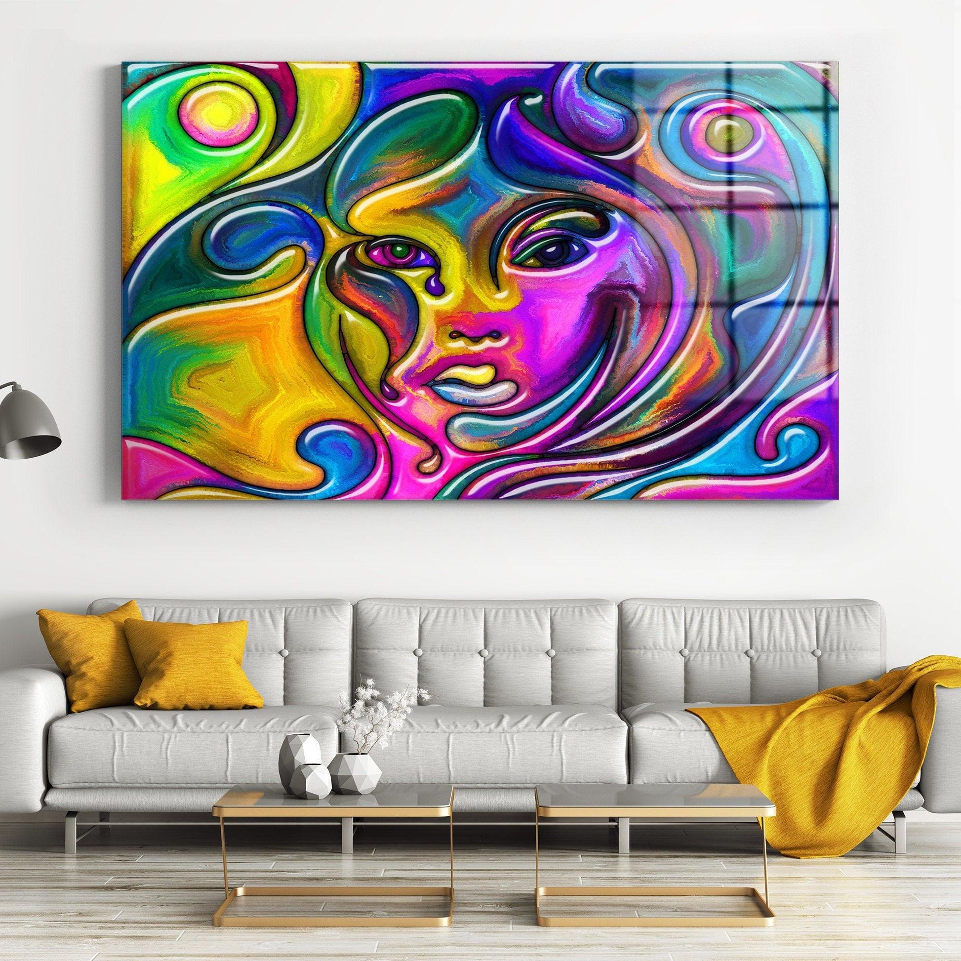 Abstract art painting wall art | colorful abstract wall art, acrylic art paint, abstract art, abstract wall poster, abstract face wall art
