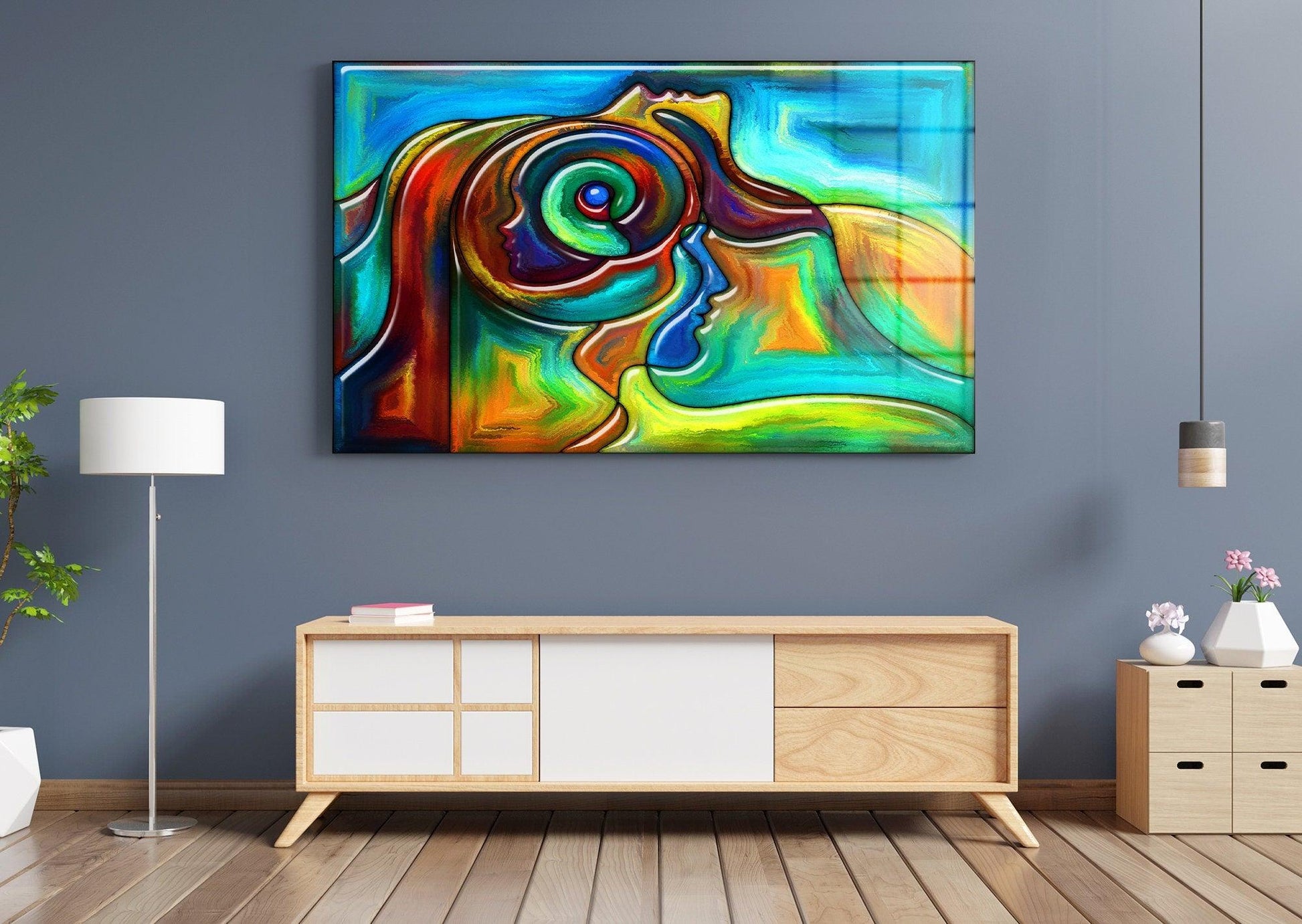 Abstract art painting wall art | colorful abstract wall art, acrylic art paint, abstract art, abstract wall poster, abstract face wall art - TrendiArt