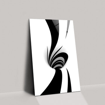 abstract black white glass wall art | Spiral wall art, huge Canvas Art,  Minimalist Home Décor, Fibonacci Wall Art, Fibonacci
