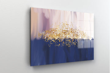 Abstract blue and gold wall art- Extra Large Wall Art-Wall Hanging Decor-fashion Wall decor-abstract wall art canvas-tempered glass wall art