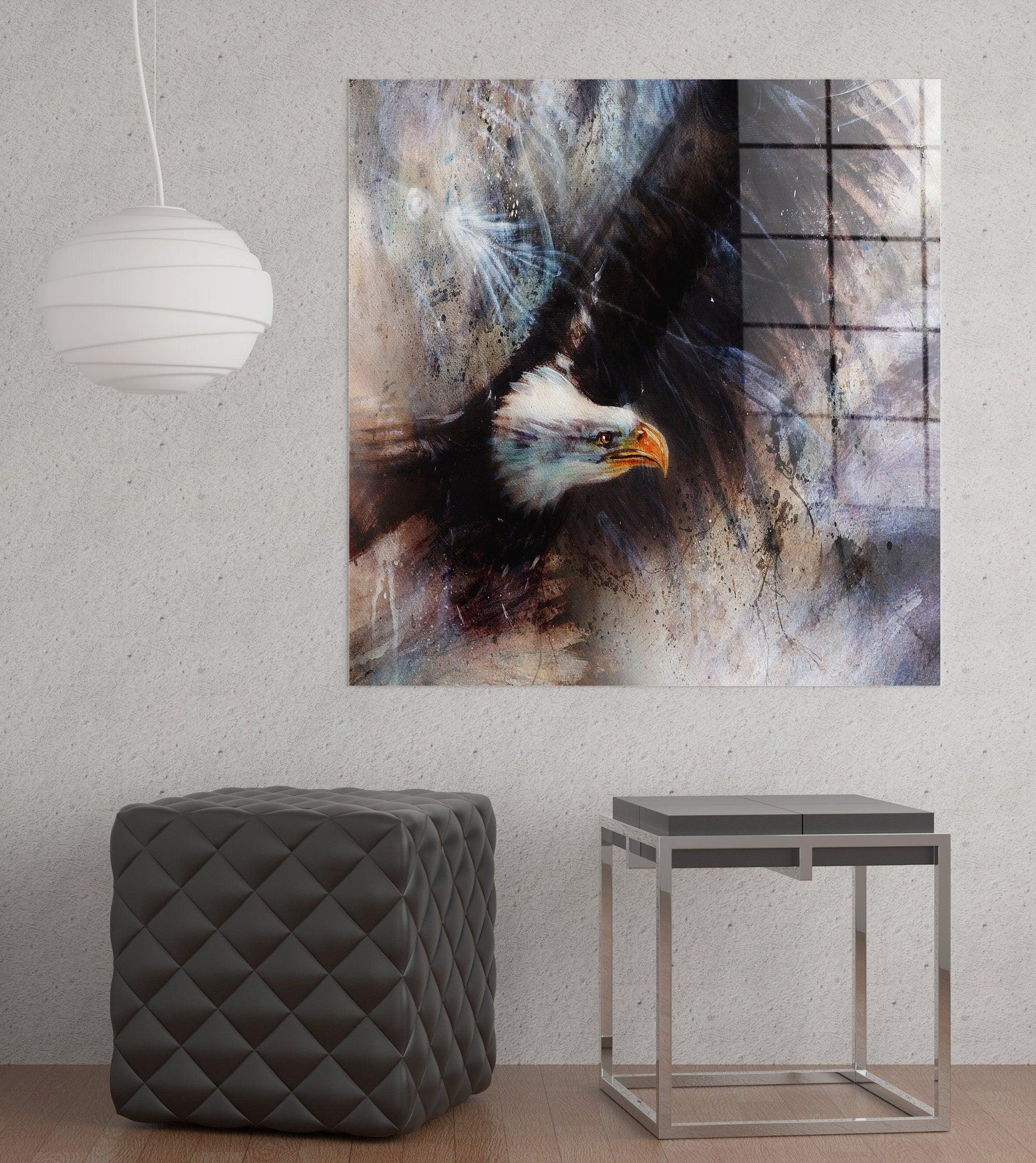 Abstract Eagle Printed glass wall art| gift for new home, Eagle wall decor, Eagle poster, home decor artwork, New Home Housewarming