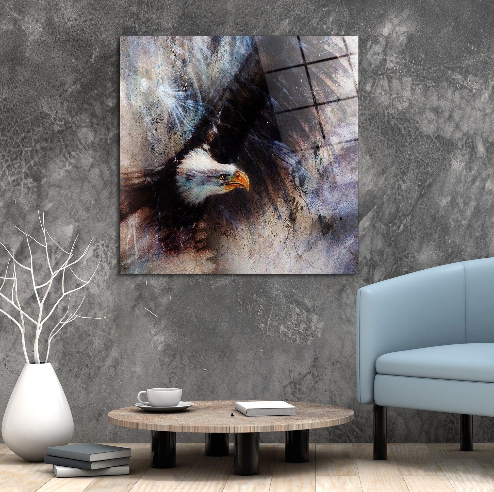 Abstract Eagle Printed glass wall art| gift for new home, Eagle wall decor, Eagle poster, home decor artwork, New Home Housewarming