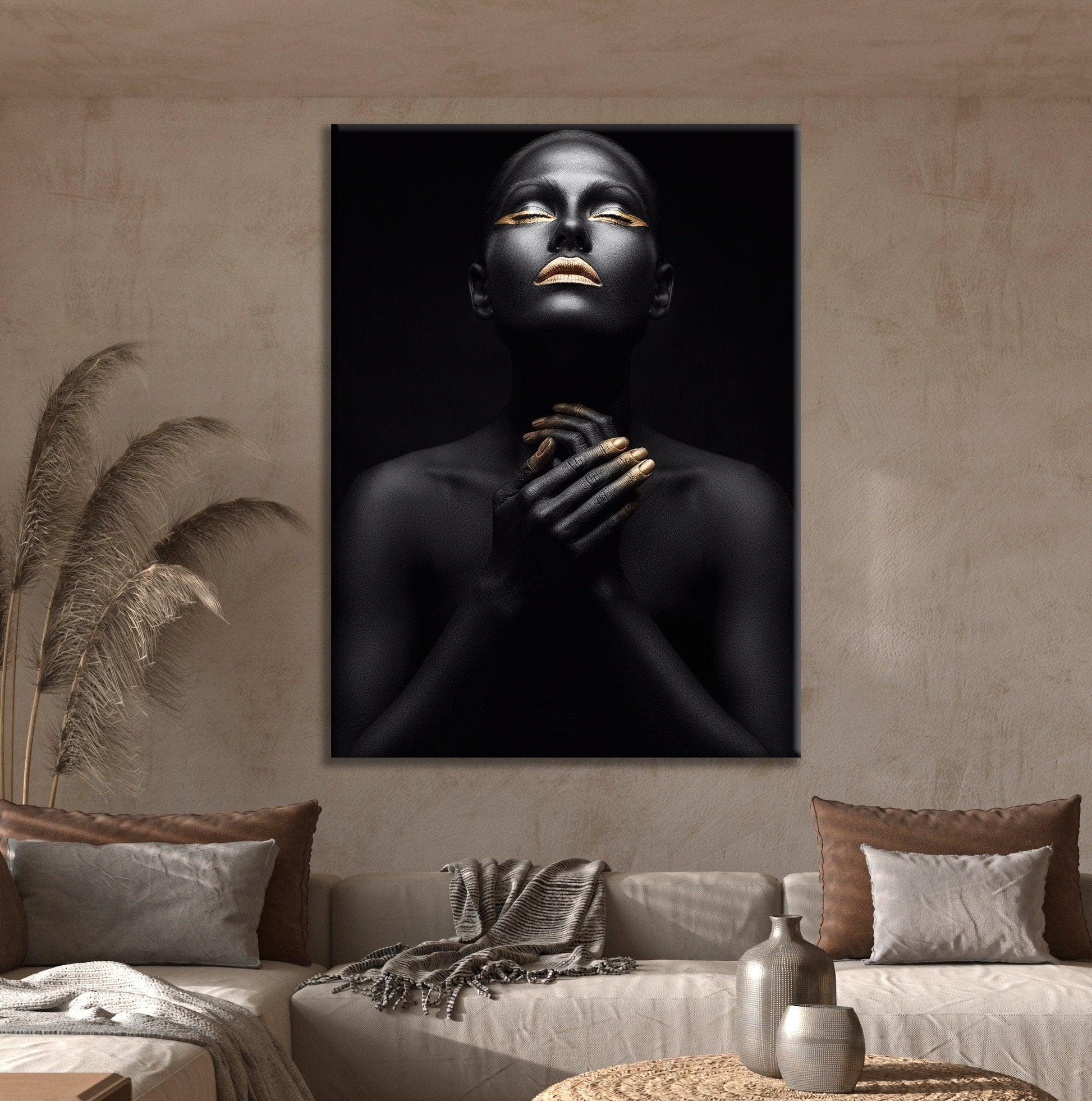 African Woman Wall Art on canvas | Wall Hanging, Mother's Day gift,  Modern Wall Art, Canvas Wall Set, extra Large Wall Art, african art