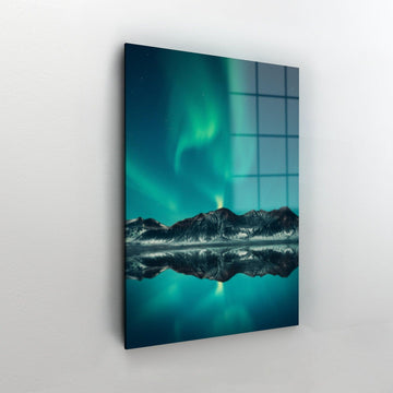 Aurora Borealis Acrylic Glass Wall Art| High Gloss Northern Lights, tempered glass wall art, Nature Wall Art, Alaska canvas wall art