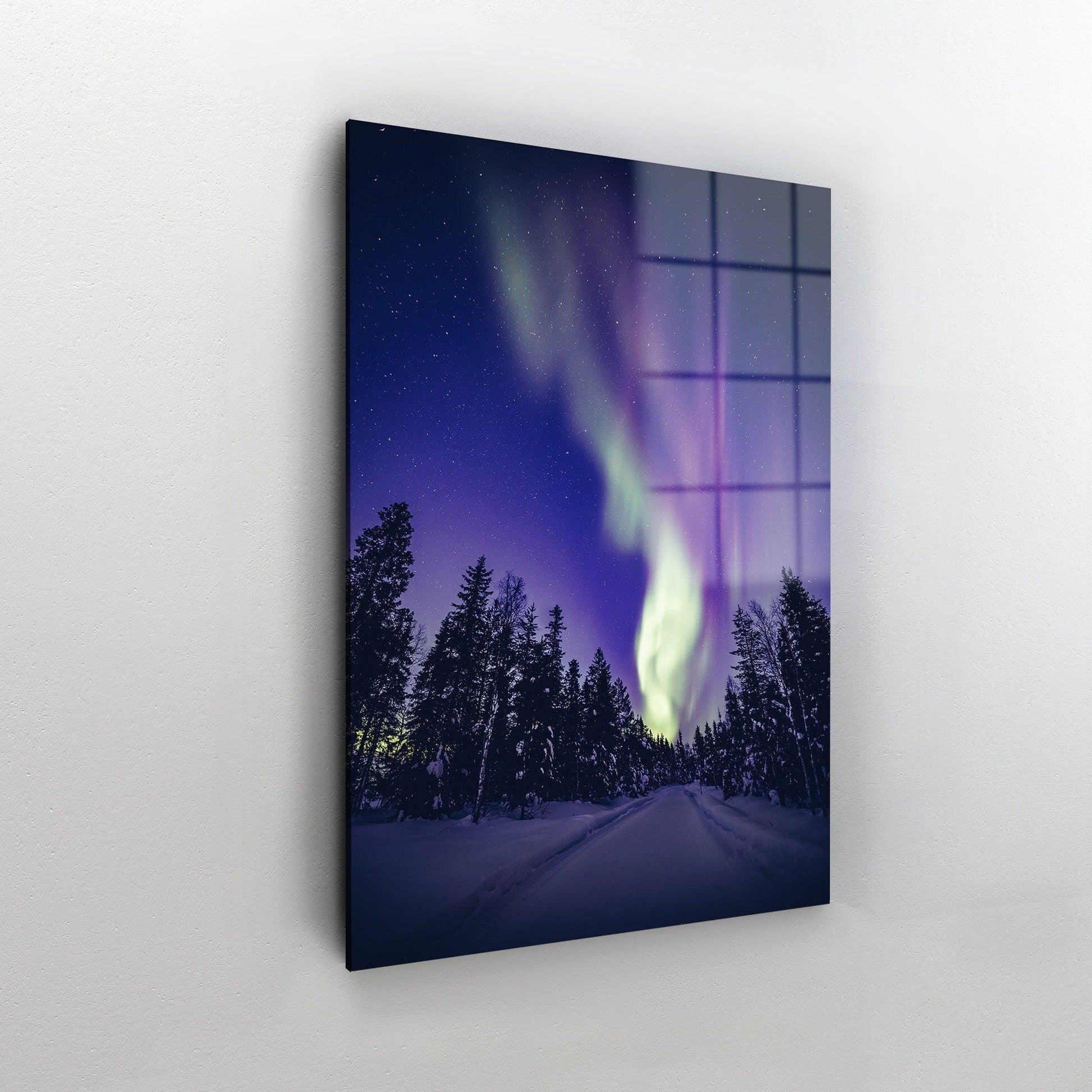 Aurora Borealis Acrylic Glass Wall Art| High Gloss Northern Lights, tempered glass wall art, Nature Wall Art, Alaska canvas wall art - TrendiArt