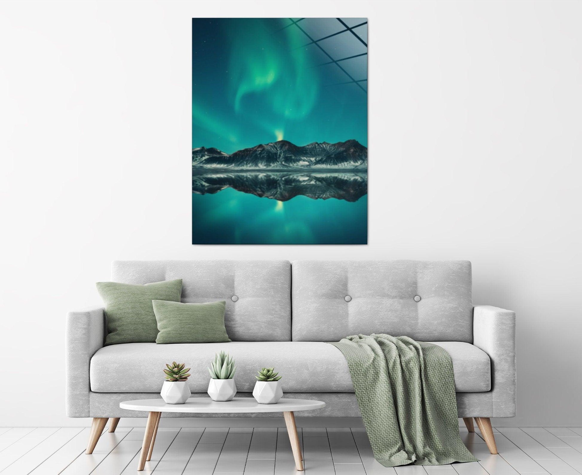 Aurora Borealis Acrylic Glass Wall Art| High Gloss Northern Lights, tempered glass wall art, Nature Wall Art, Alaska canvas wall art - TrendiArt