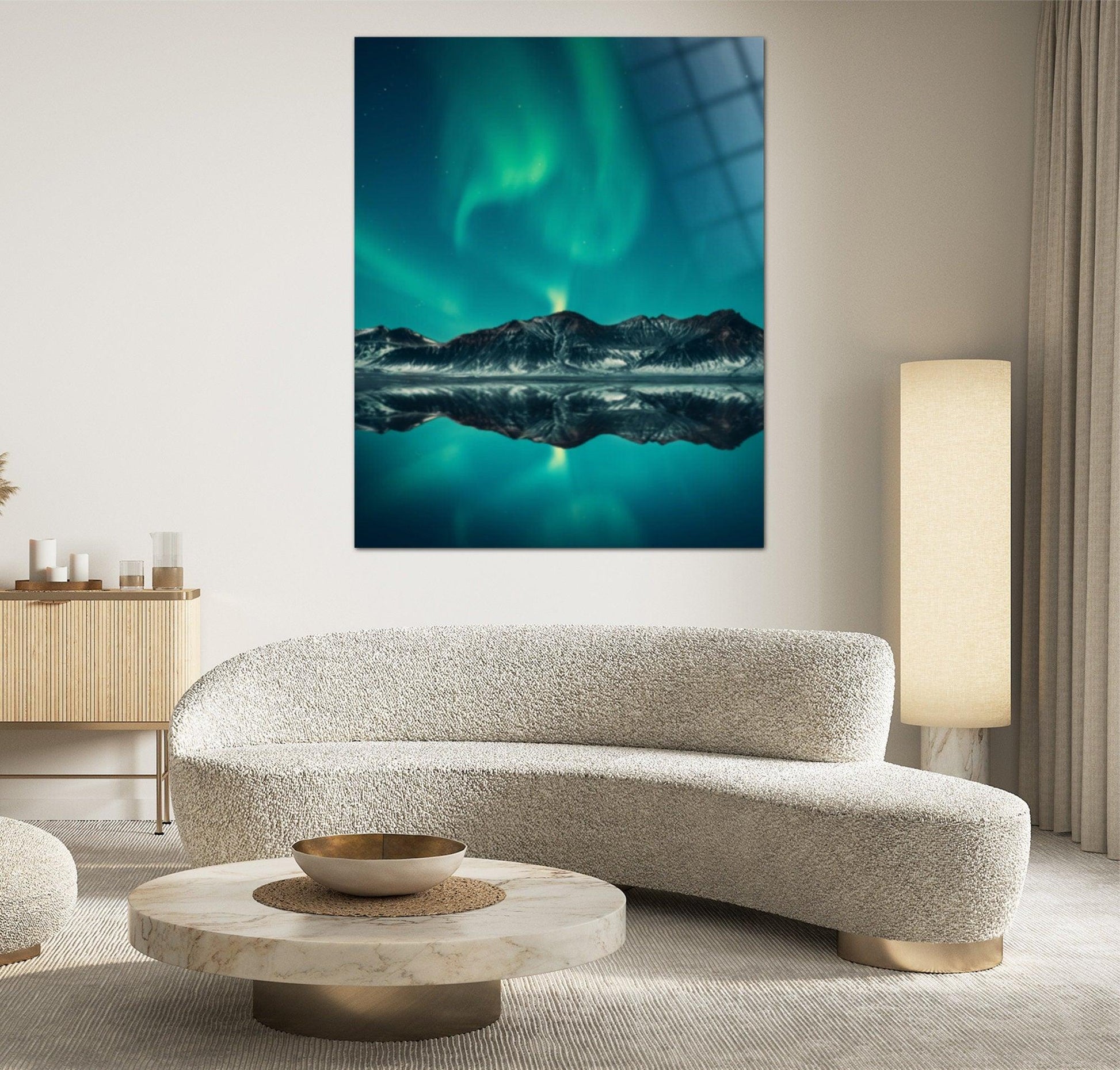 Aurora Borealis Acrylic Glass Wall Art| High Gloss Northern Lights, tempered glass wall art, Nature Wall Art, Alaska canvas wall art - TrendiArt