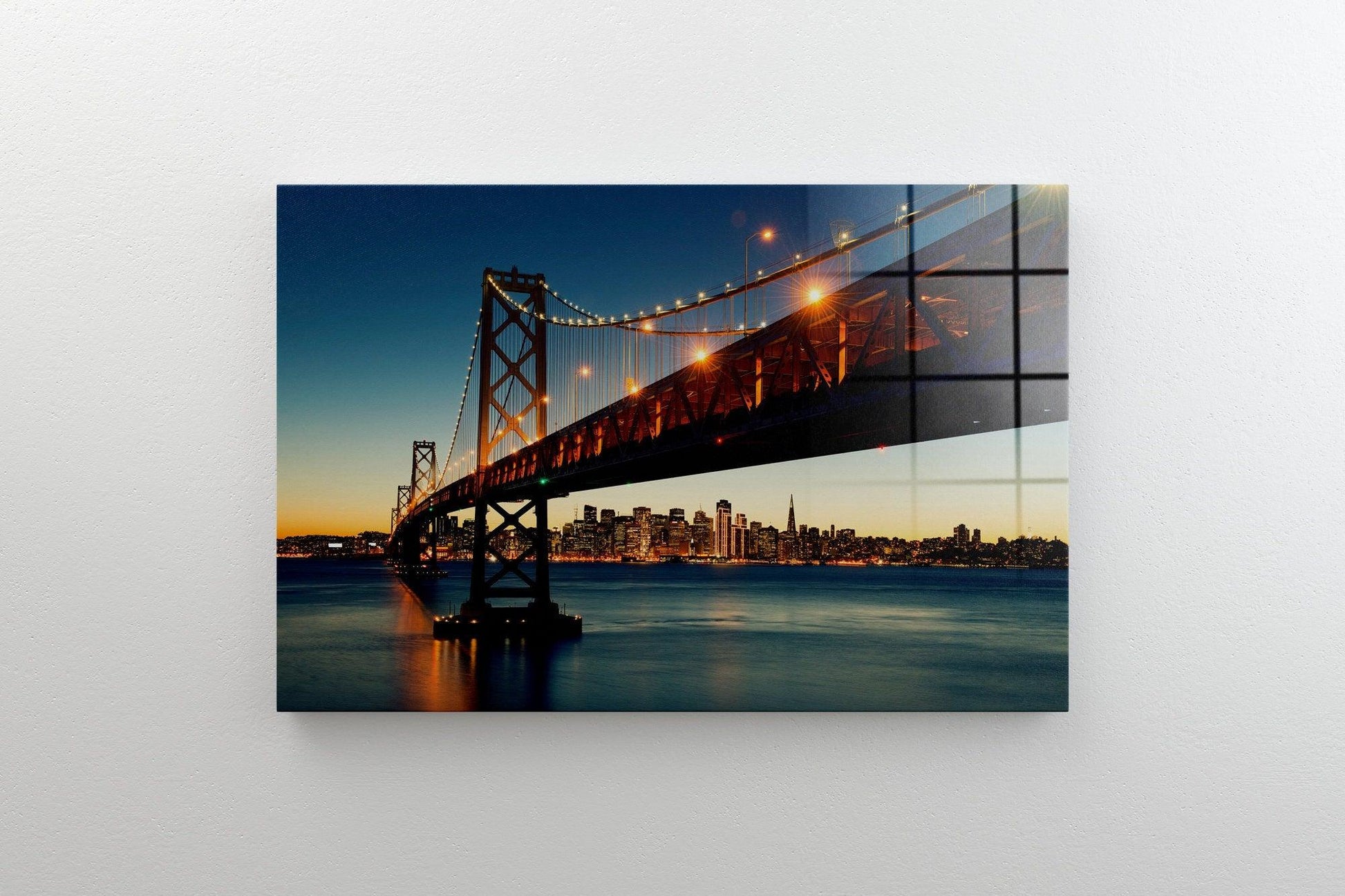 Bay Bridge canvas wall art| San Francisco Skyline Canvas Print, USA Architecture Wall Art, bridge glass wall art, home art, bridge wall art