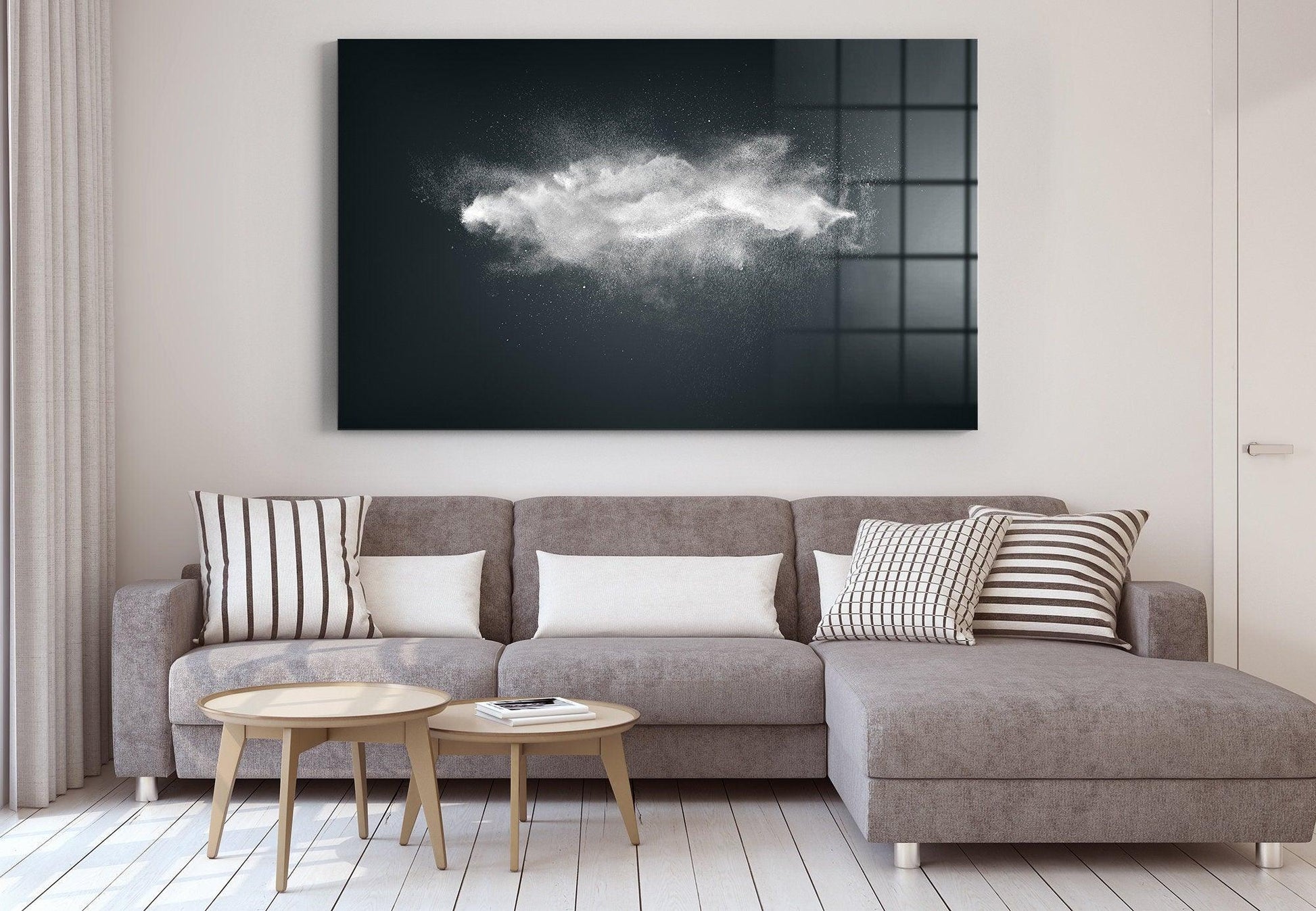 Black and White Fantasy Wall decor| cloud Abstract glass, Abstract Print, Abstract Poster, Abstract Photo, Abstract glass Wall Art - TrendiArt