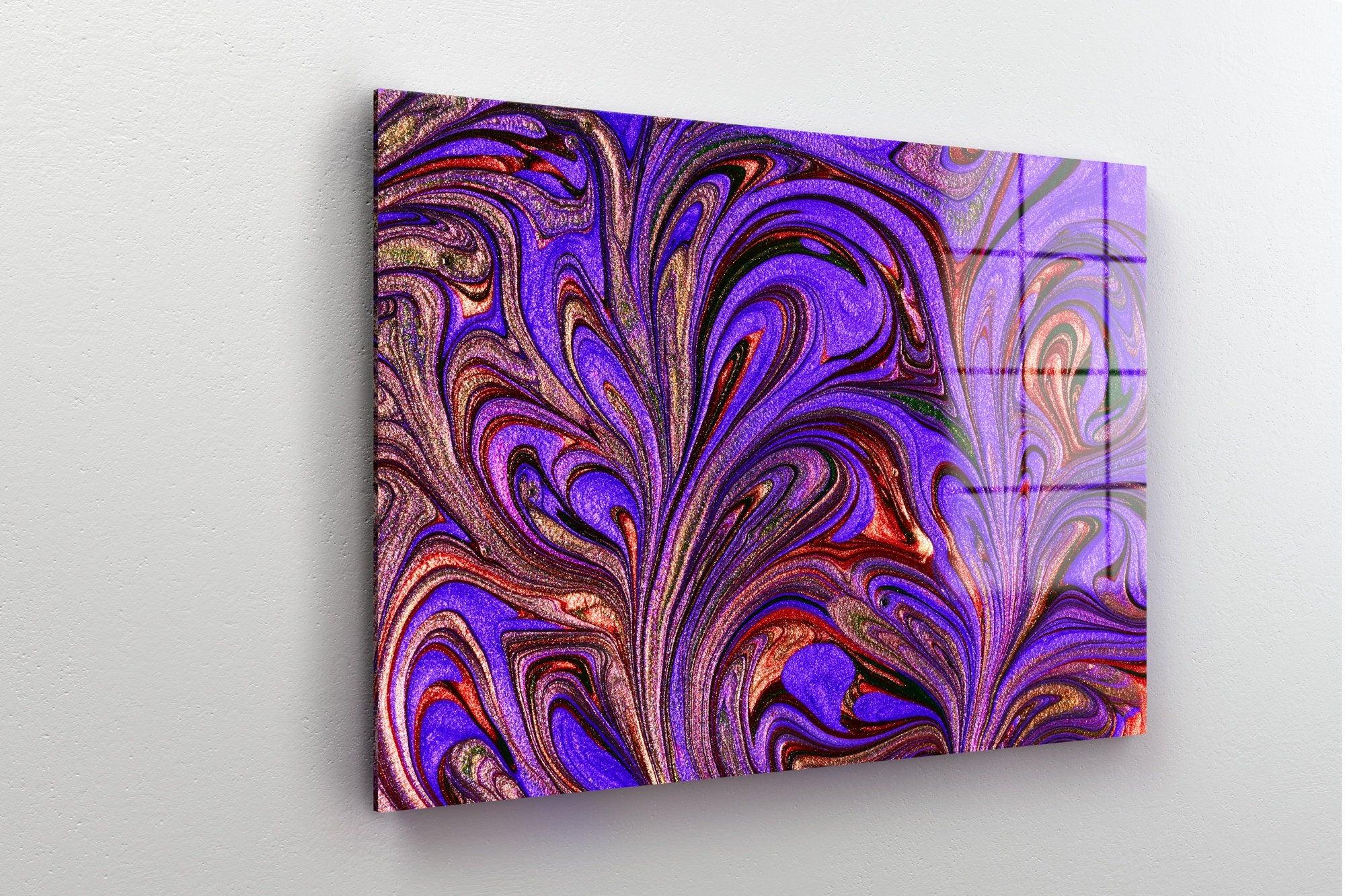 blue and purple marble canvas wall art | marble Canvas Wall Print, Gift For marble Lover, Living Room Decor, marble glass wall decor - TrendiArt