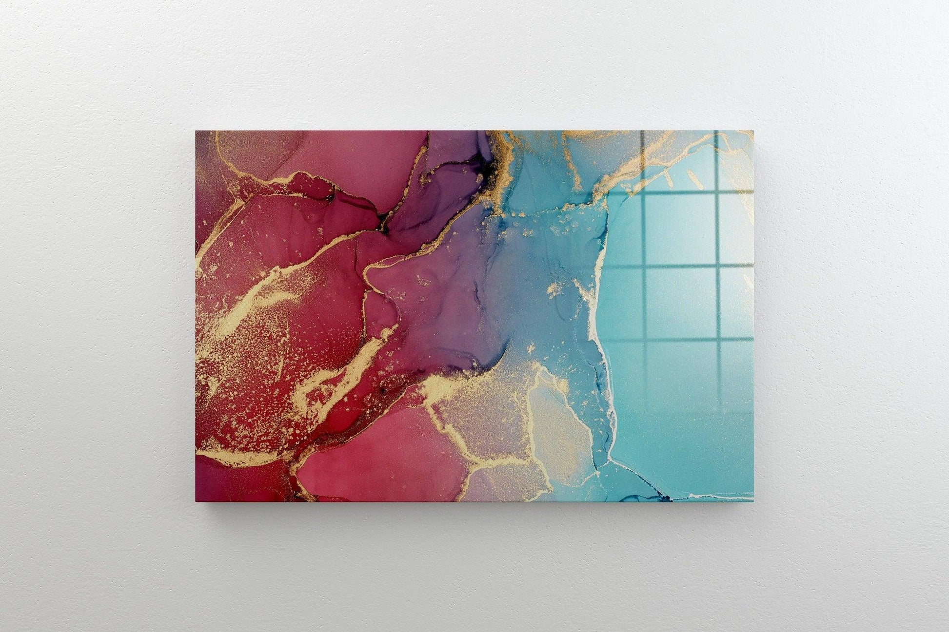 blue pink and gold marble wall art| glass art wall decor, Abstract canvas wall art, Pink & gold marbling canvas art, glass printing wall art