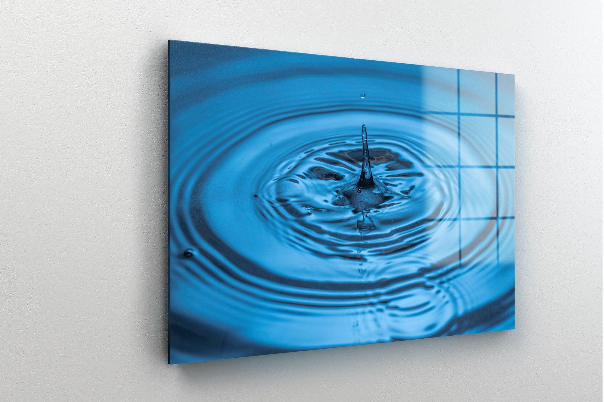 blue Water drop Bathroom Wall Art | Bathroom Wall Decor, Bathroom Canvas Art Prints, Canvas Wall Art, spa canvas print, spa glass wall art - TrendiArt