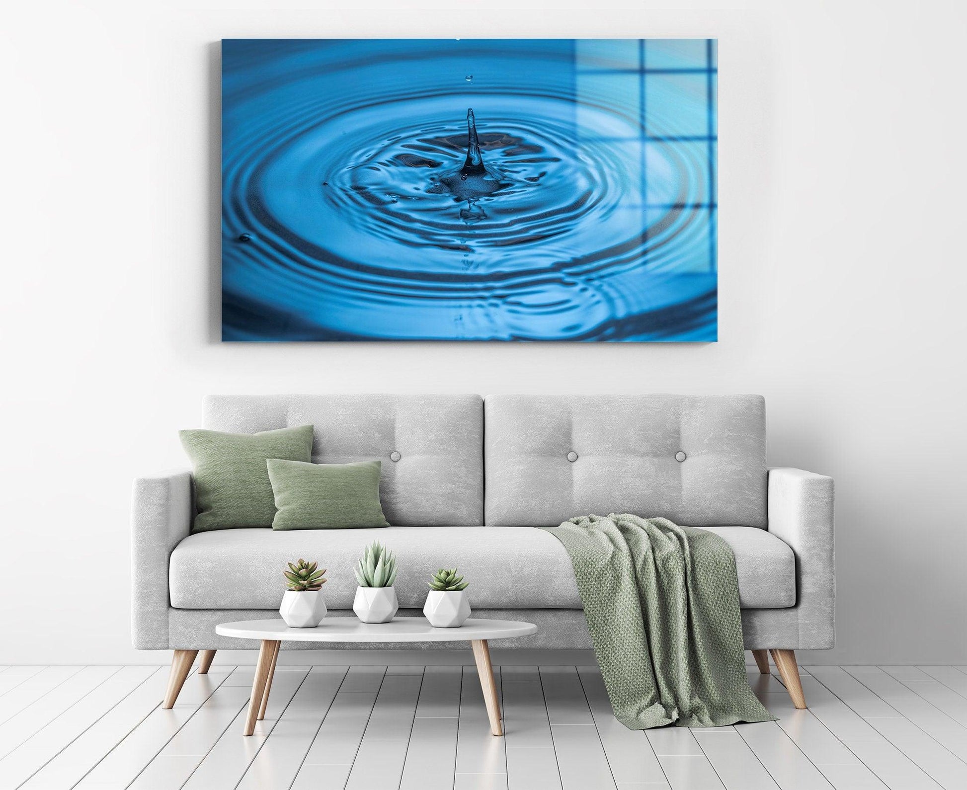 blue Water drop Bathroom Wall Art | Bathroom Wall Decor, Bathroom Canvas Art Prints, Canvas Wall Art, spa canvas print, spa glass wall art - TrendiArt