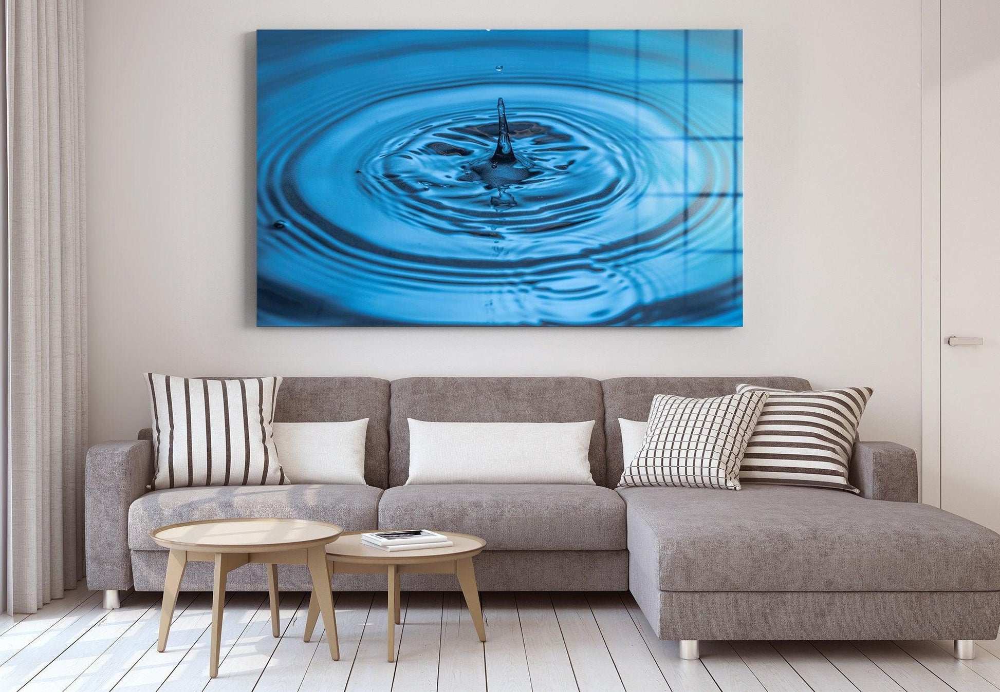 blue Water drop Bathroom Wall Art | Bathroom Wall Decor, Bathroom Canvas Art Prints, Canvas Wall Art, spa canvas print, spa glass wall art - TrendiArt