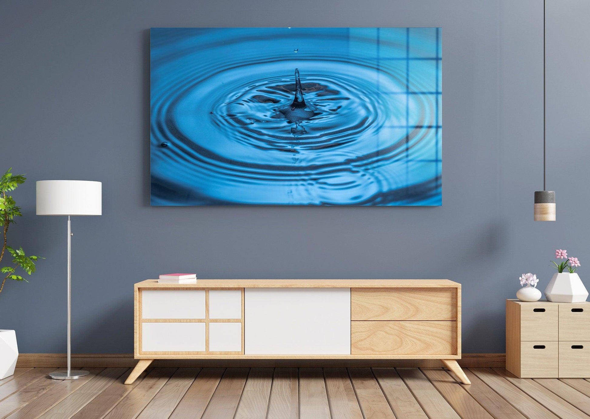 blue Water drop Bathroom Wall Art | Bathroom Wall Decor, Bathroom Canvas Art Prints, Canvas Wall Art, spa canvas print, spa glass wall art - TrendiArt