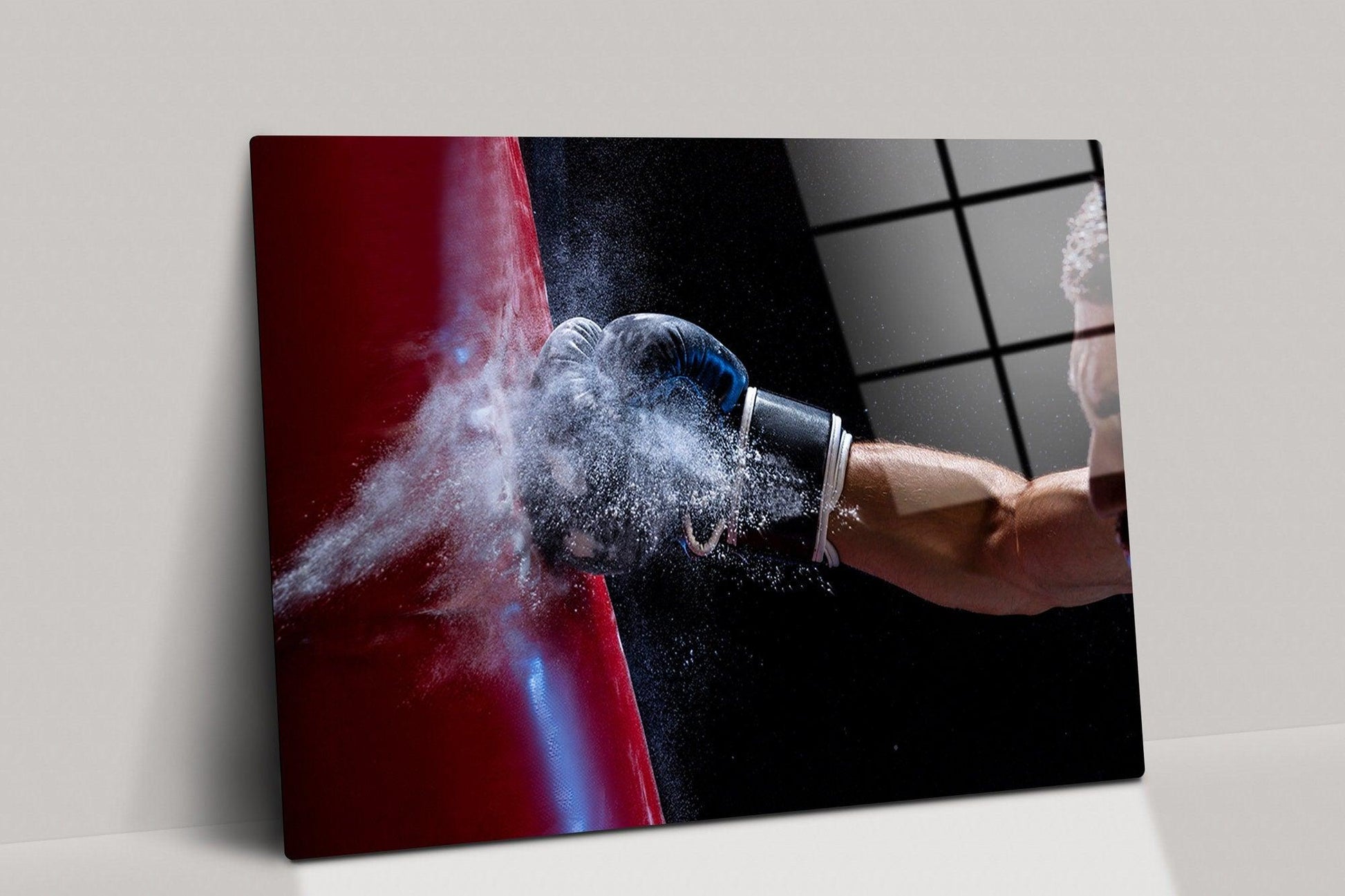 Boxing glass wall art | glass wall art Motivational Wall Art, Sports glass Art, Boxing Poster art print, male sport wall art, gift for him,