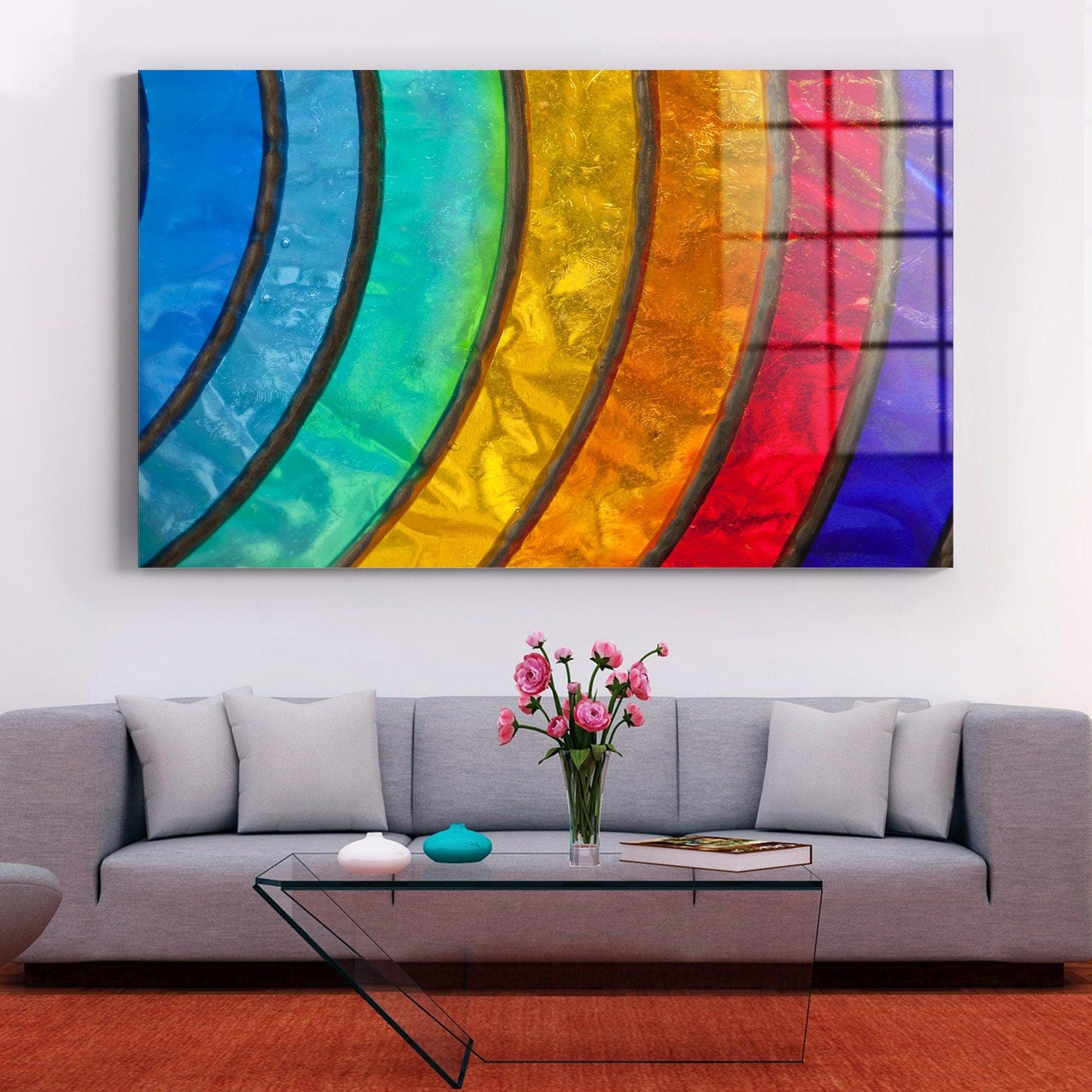 Colored Glasses Wall Art| Colored Glasses Canvas Art, colored Tempered Glass Decor, colored glass art, abstract wall art, rainbow wall art