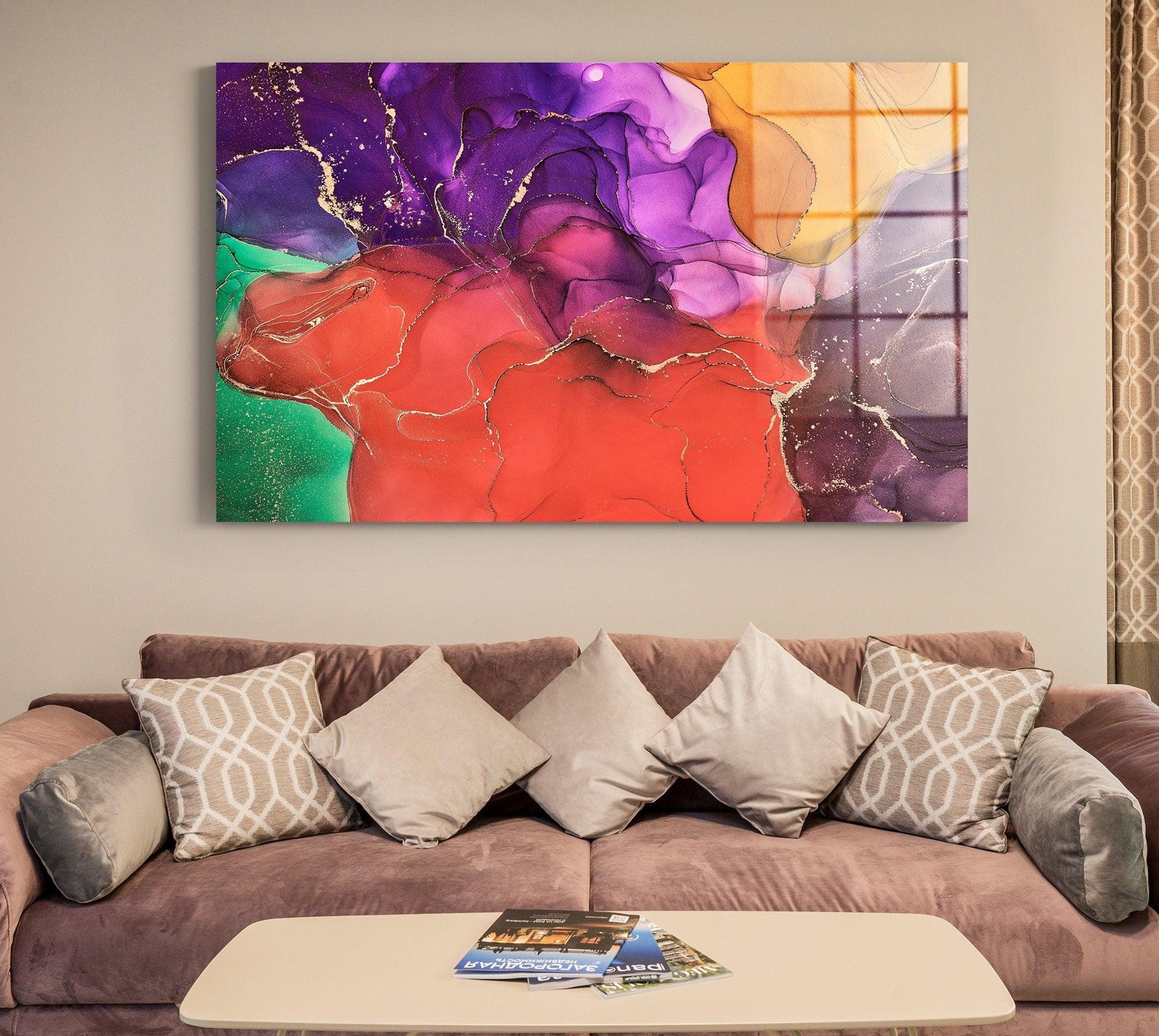Colorful abstract glass decor| Glass Wall Art, Canvas Wall Art, colorful marble wall art, marble abstract art, colorful wall art canvas,