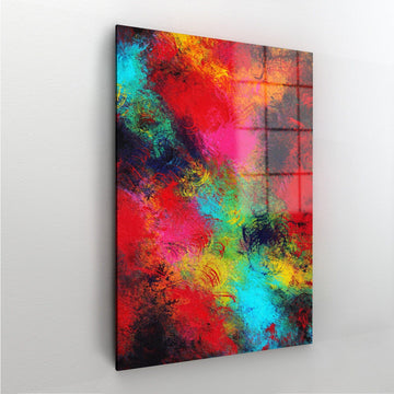 Colorful Tempered Glass Wall Art| Abstract Wall Decor, Glass Wall Art, Natural Large Wall Art, Living Room Decor, Christmas Gifts