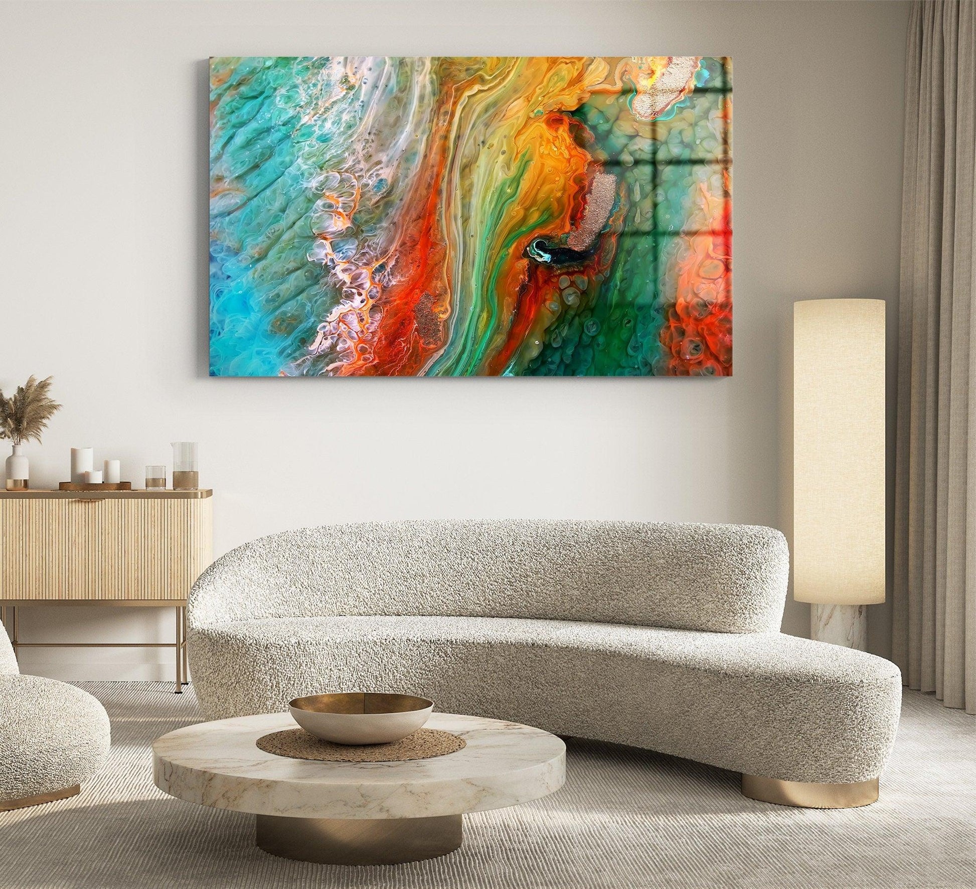 Cosmic Liquid wall Art| Abstract Canvas, Poster Art Reproduction, Large Abstract Canvas Wall Art, Modern Art Expressionism Painting - TrendiArt