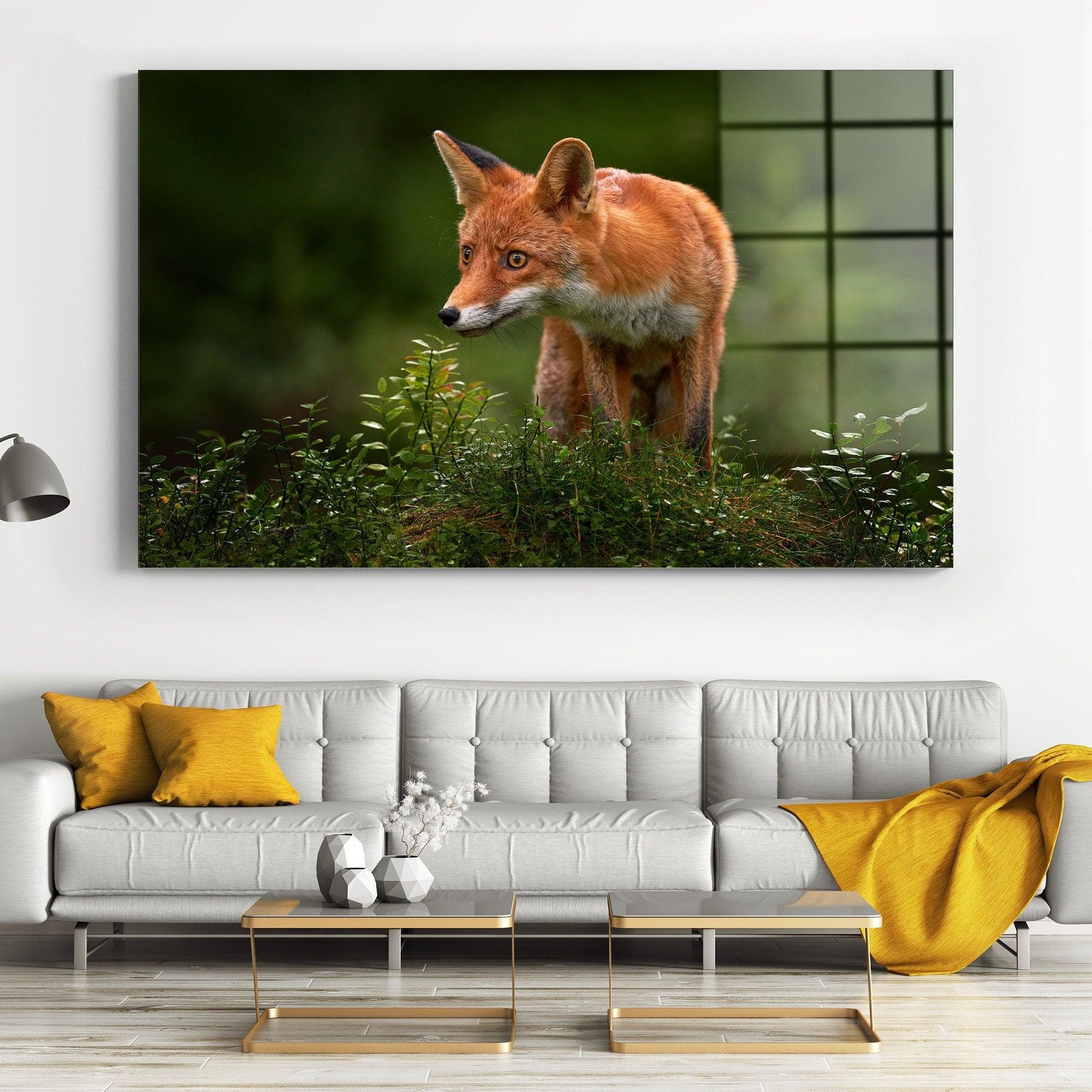 Cute Fox Art Prints on Canvas, Fox Pictures of Home Decor, Fox Print Canvas Sets, Fox Large Framed Print Canvas, Fox Pictures glass Wall Art
