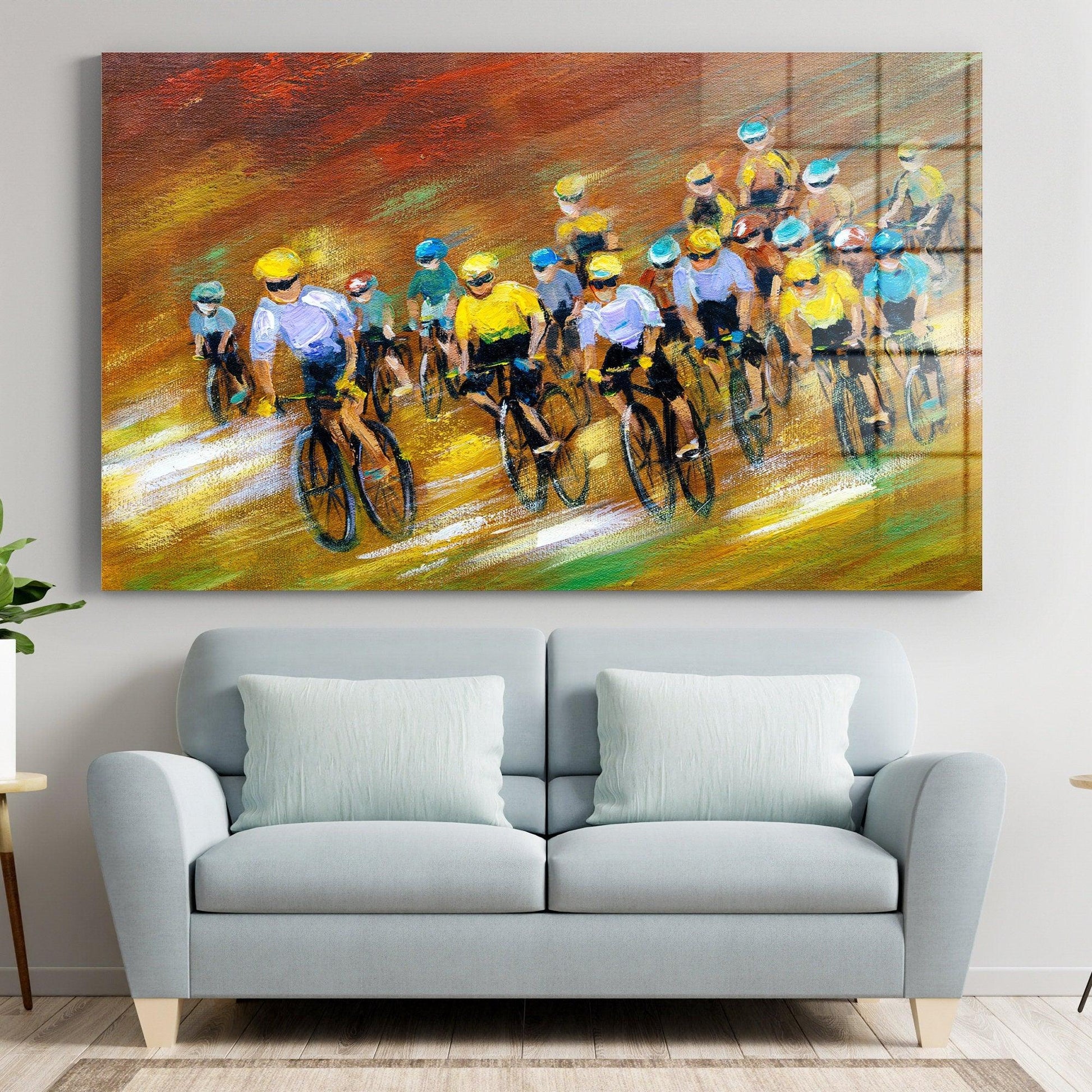 Cycling Painting, Cyclist Wall Art, Cycling Canvas Print, Bicycle Wall Art, Motivation Painting Print, Cycling Art Print, Sports Canvas