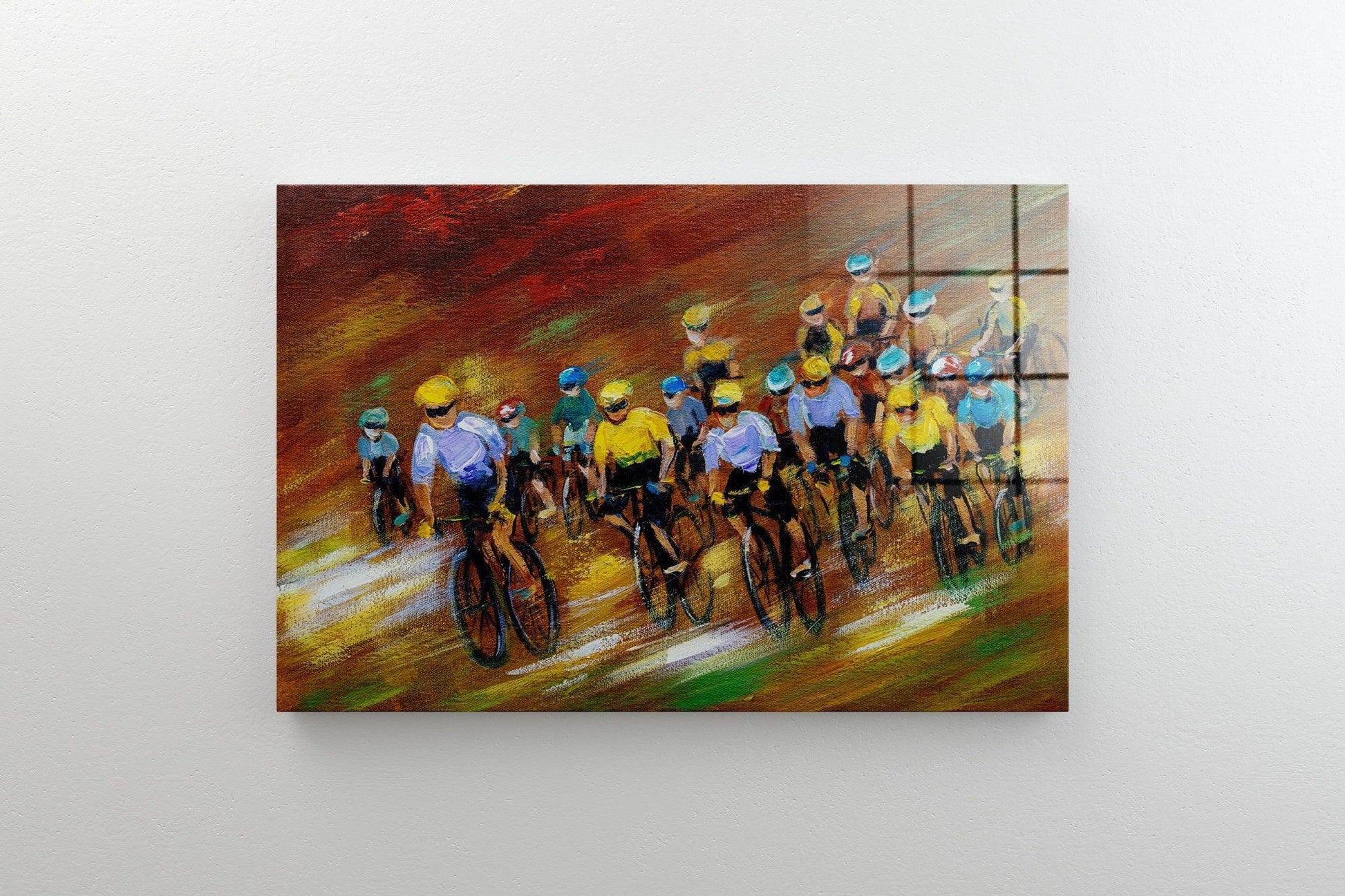 Cycling Painting, Cyclist Wall Art, Cycling Canvas Print, Bicycle Wall Art, Motivation Painting Print, Cycling Art Print, Sports Canvas