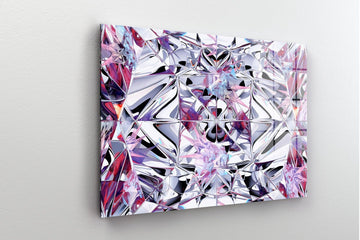 Diamond Glass Printing Wall Art| Diamond Wall Art, Brilliant Diamond Cool Wall Art, Silver Wall Art, Vivid Diamond, Luxury Diamond glass art