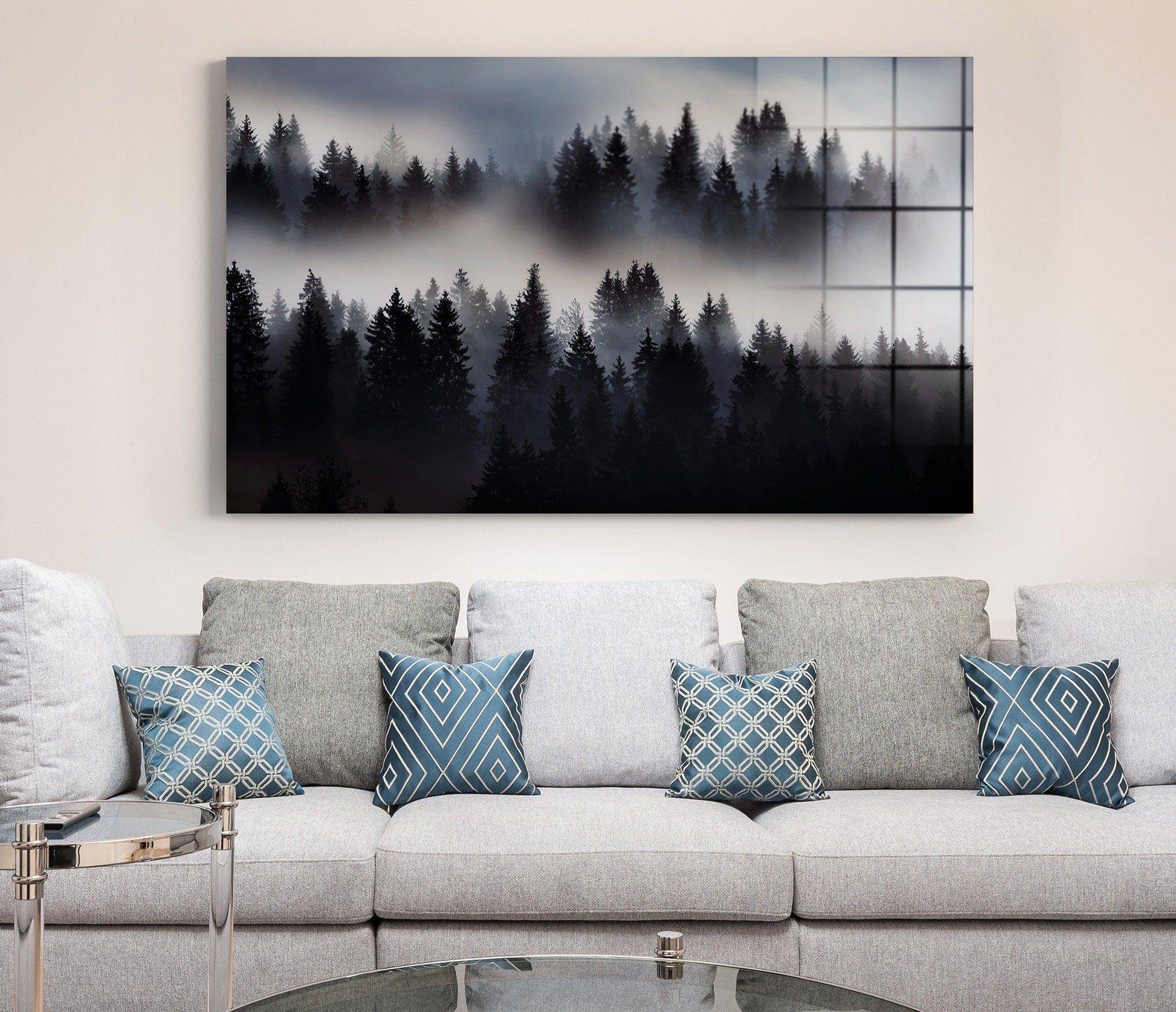 Enchanted Forest canvas art| Abstract Wall Décor, Nature Contemporary Art, Trees glass wall art, enchanted forest decor, forest wall art