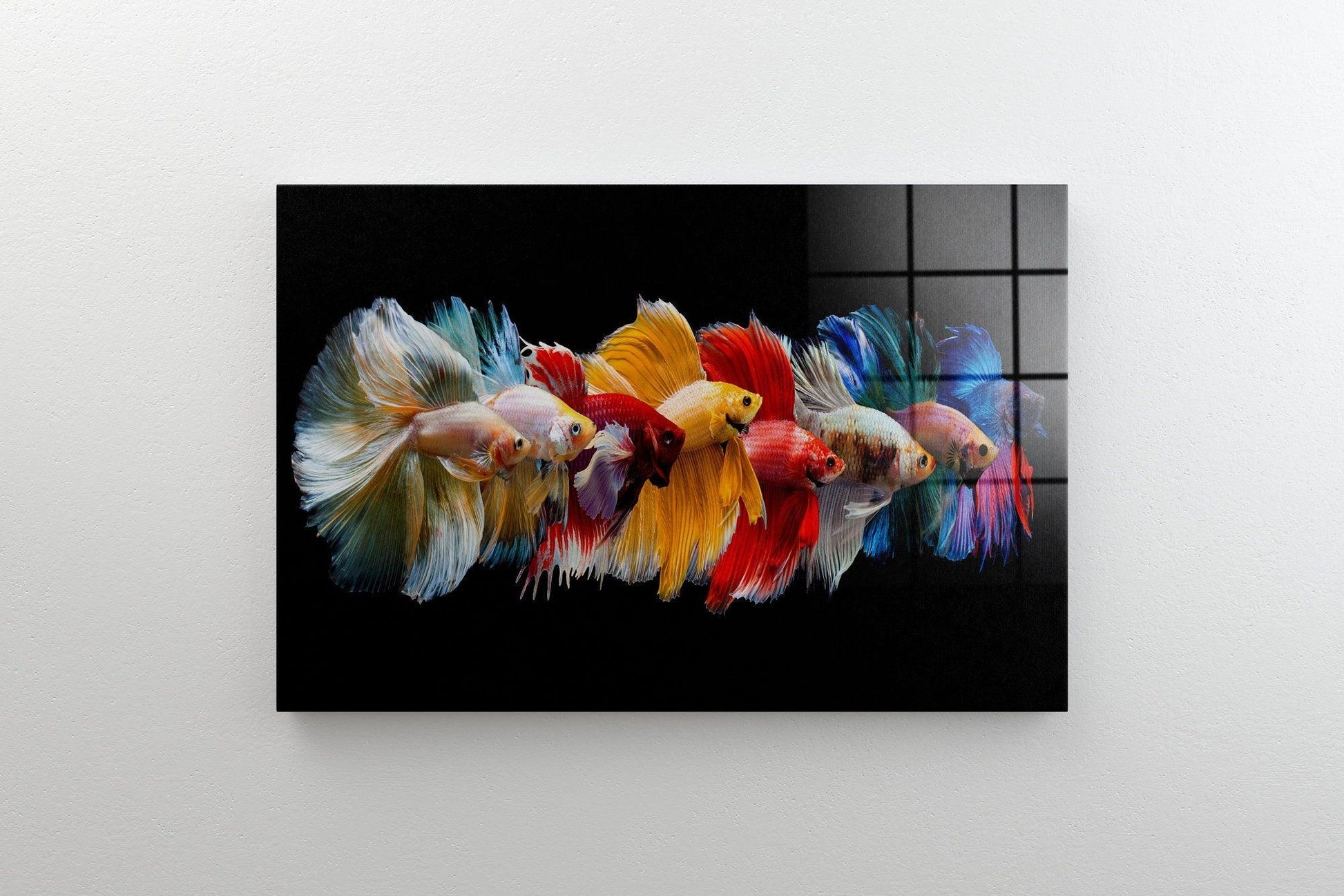 Fish Canvas wall art| Betta Fish Wall Art, Colorful Fish Canvas, Multicolor Fish Abstract Art, glass home decor, canvas room decor, Canvas