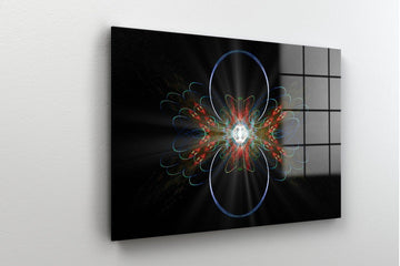 fractal Tempered Glass Wall Art| Framed Wall Art, fractal wall art for living Room, Glass Printing Wall Decor, Fractal Abstract Wall Art