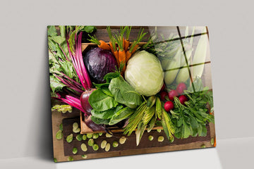 fresh vegetables kitchen glass wall art picture print| vegetables  glass wall art, Fresh Veggies Canvas, Fresh Art Concept, Healthy Food art