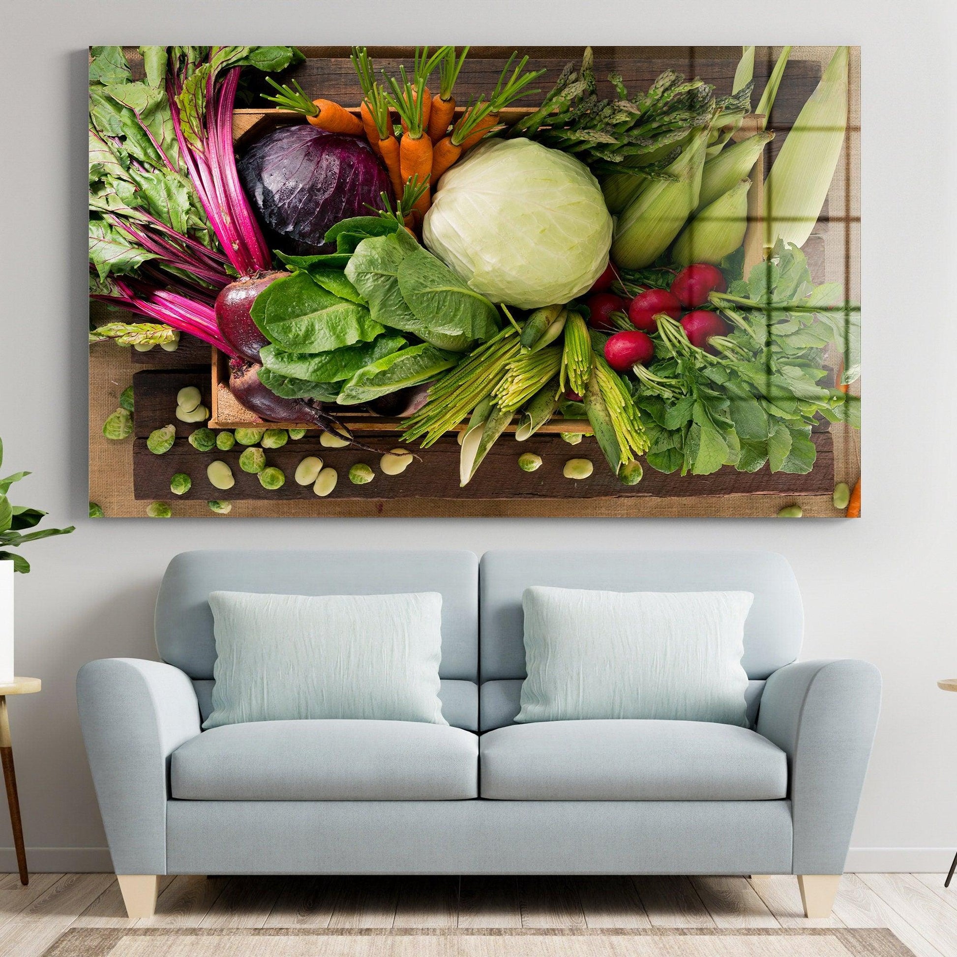 fresh vegetables kitchen glass wall art picture print| vegetables  glass wall art, Fresh Veggies Canvas, Fresh Art Concept, Healthy Food art