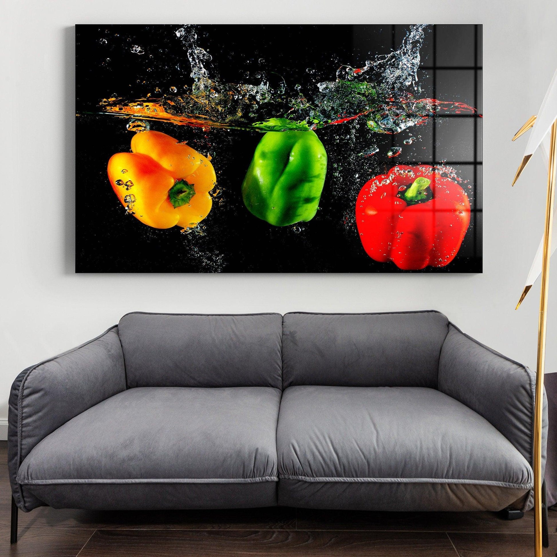 Fruits Splash Tempered Glass Wall Art| kitchen canvas art, fruits ca, glass wall decorative, fruits wall decor, kitchen wall decor farmhouse