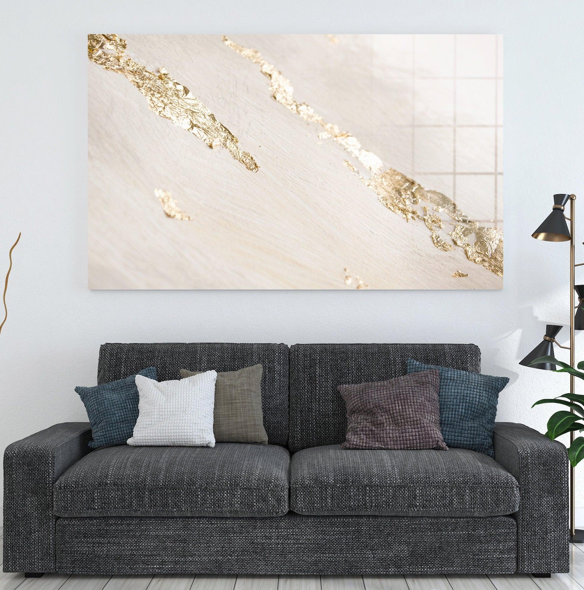 gold marble glass art | Abstract painting art, Contemporary extra large wall art, Modern home décor, marble glass wall art, glass print