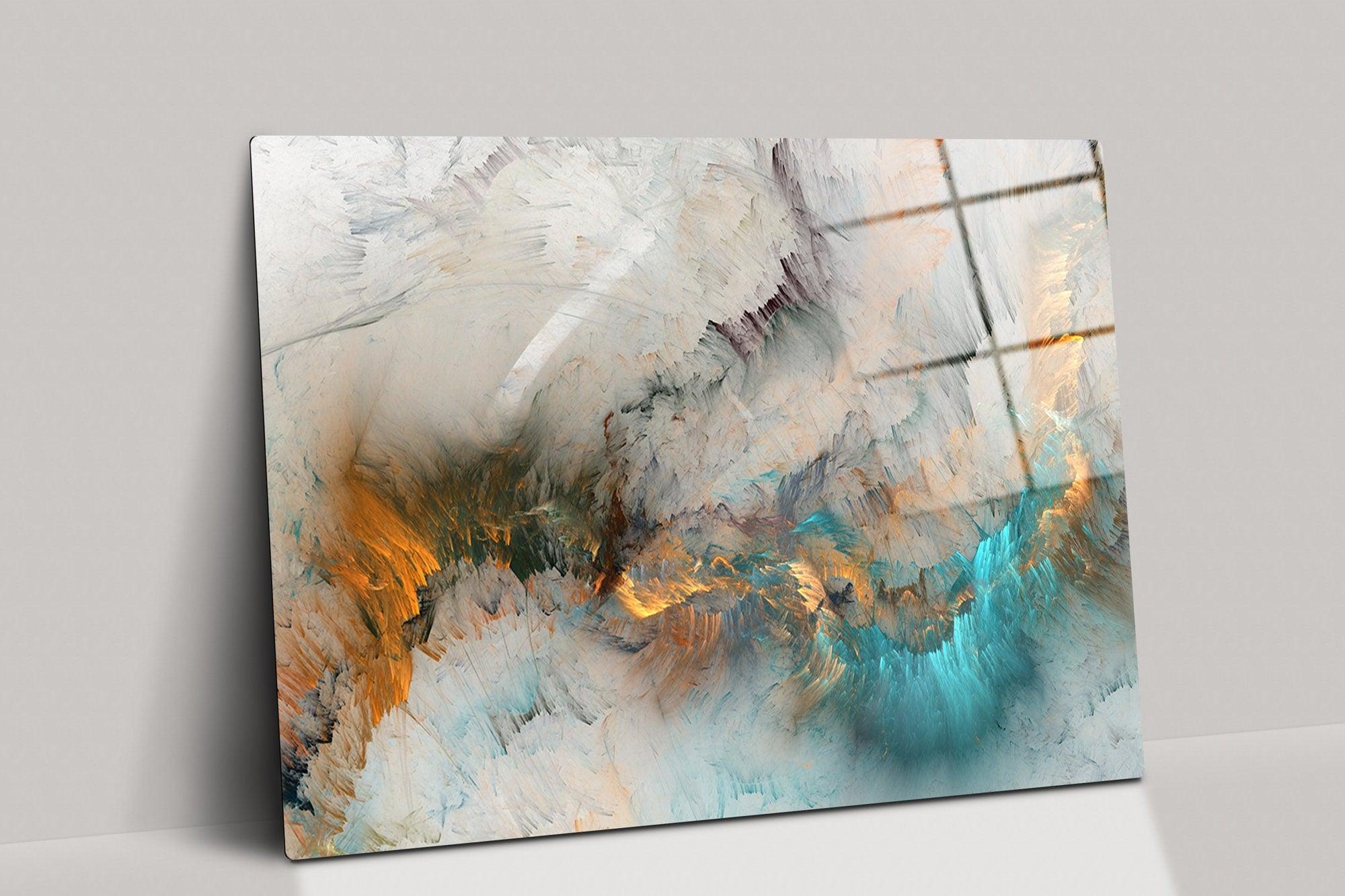 Gorgeous Abstract canvas wall art| decor picture, acrylic glass wall art, big wall art, Turquoise canvas wall decor, Marble Gold Glitter art