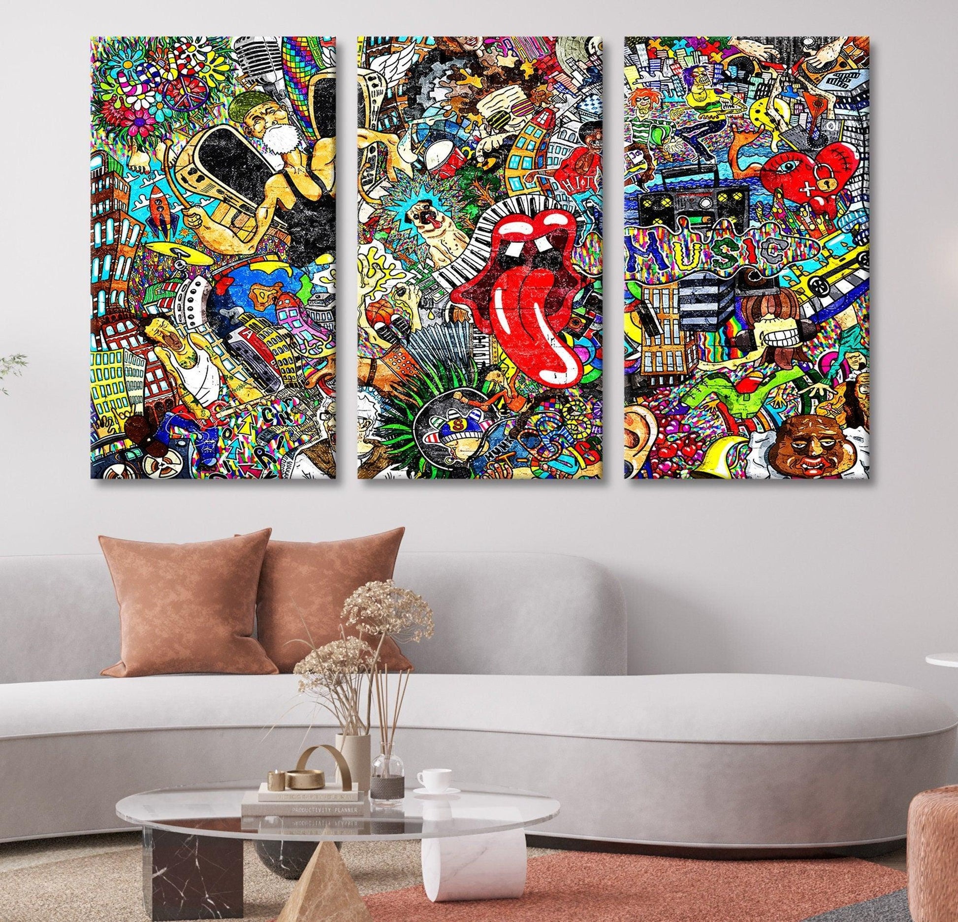 Grafitti wall art| grafitti art on canvas, Canvas wall art, Modern art, Canvas Gift, Brick wall, grafitti wall art canvas, gifts for mom