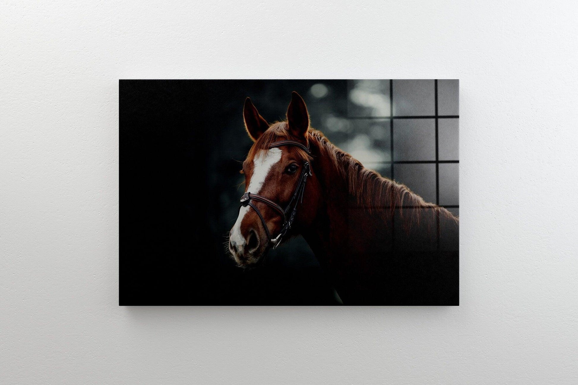 horse Print on glass |Floating Frame Option, Modern Wall Art, wall art, Beautiful horse Triptych wall art, Cat lover gift, horse canvas art