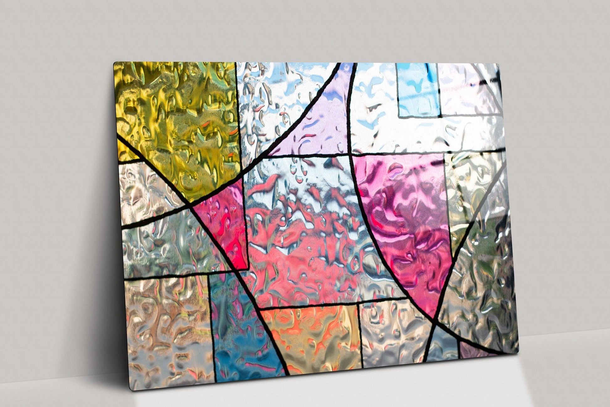 Hypnotic glass Wall Art Colorful Optical Illusion Art, 3D Effect Abst