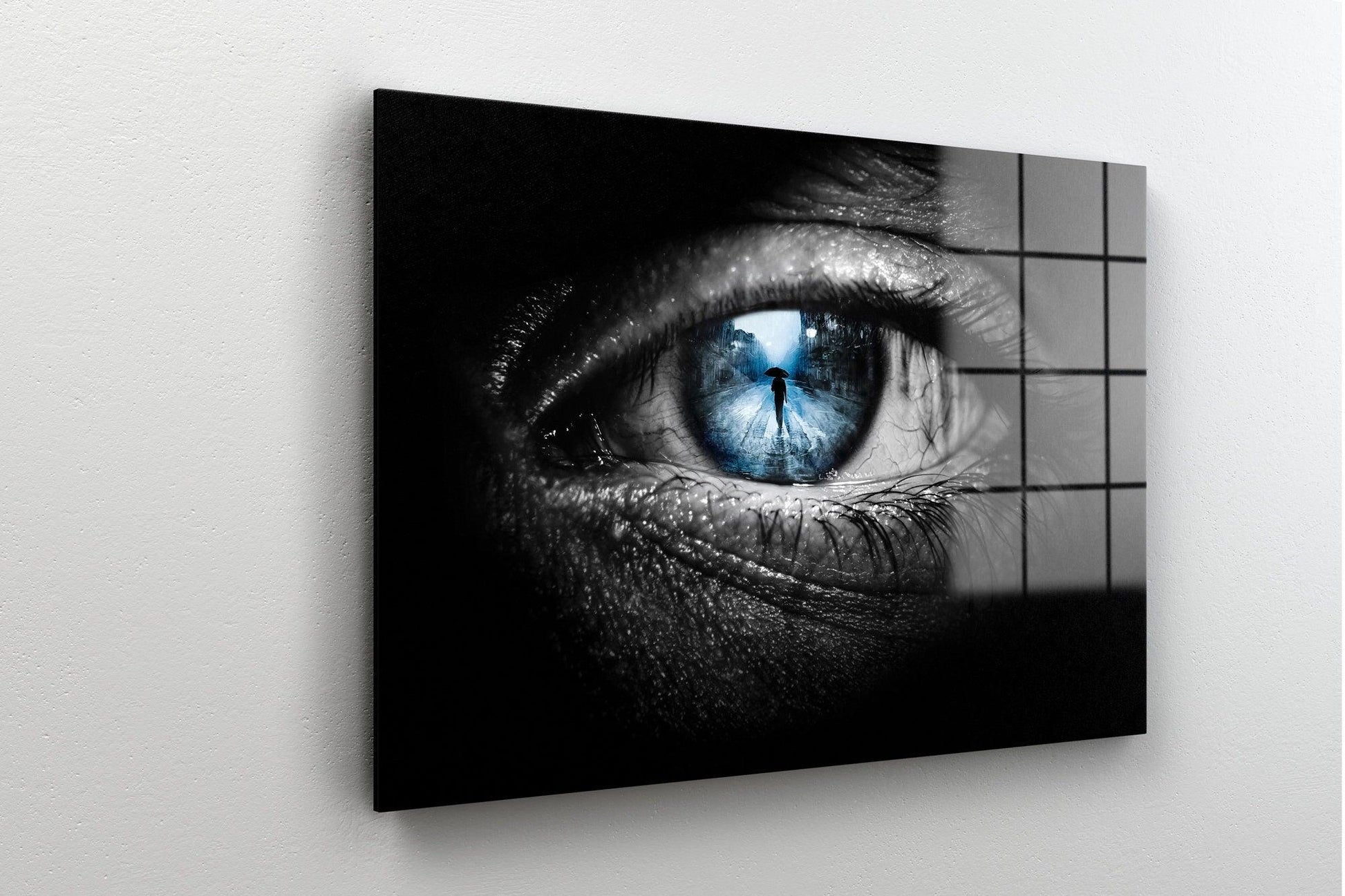 Looking Eye Glass Wall Art, Colorful Eye Wall Decoration, Abstract Eye Glass Printing, blue Eye Glass Printing, Eye Tempered Glass, - TrendiArt