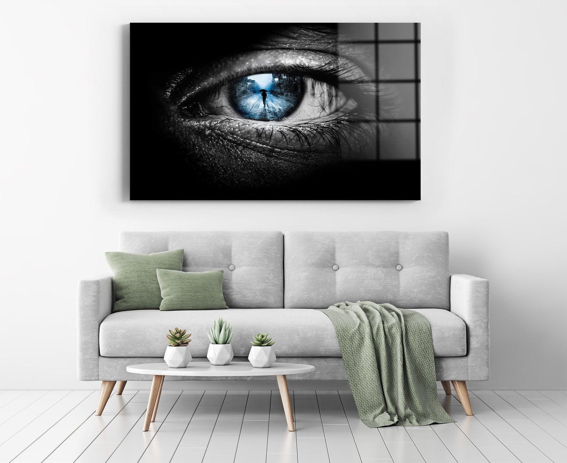 Looking Eye Glass Wall Art, Colorful Eye Wall Decoration, Abstract Eye Glass Printing, blue Eye Glass Printing, Eye Tempered Glass, - TrendiArt