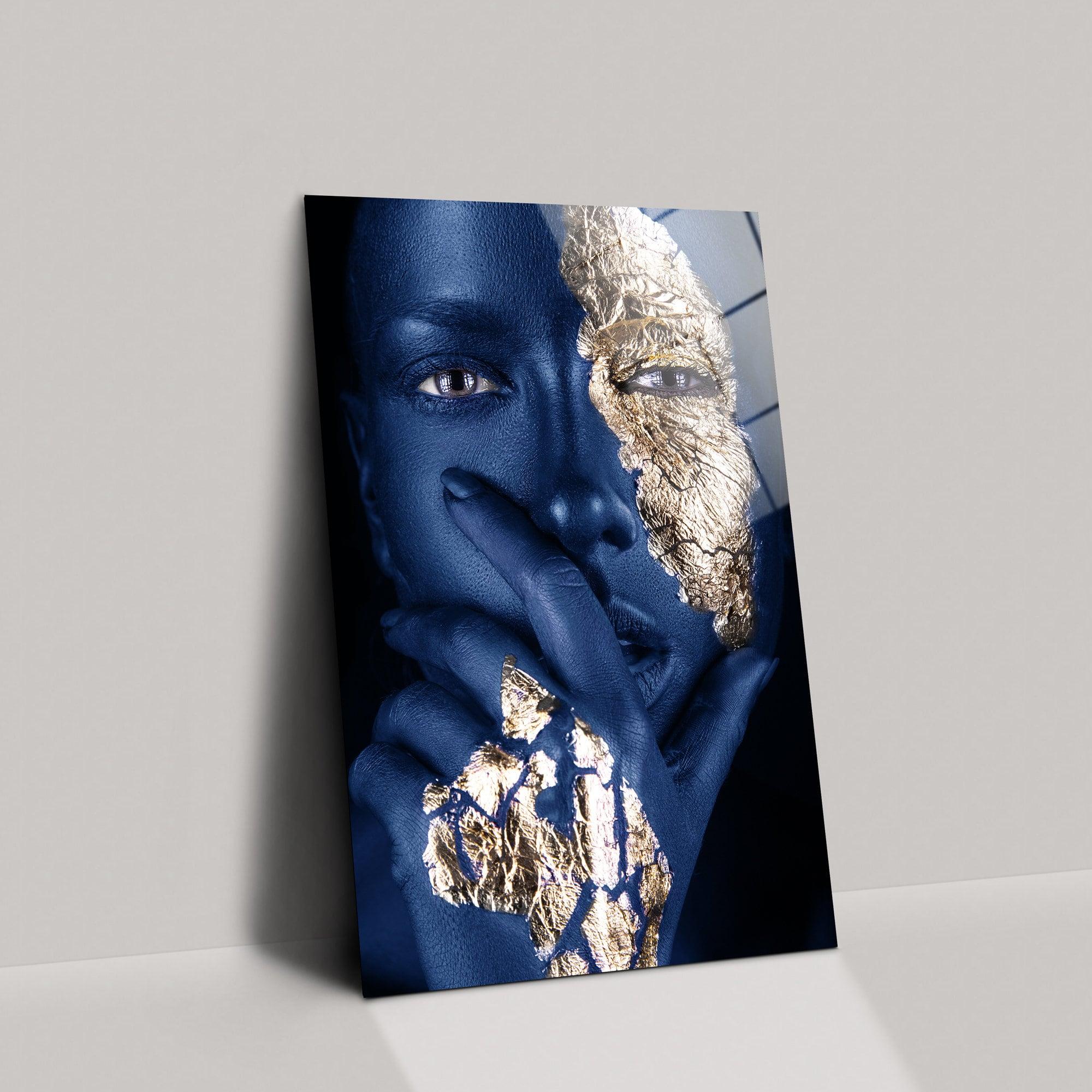 Modern Black Woman glass Wall Art| Poster And Prints Pictures canvas, Home Decoration, African Woman Print on glass, African Woman glass art