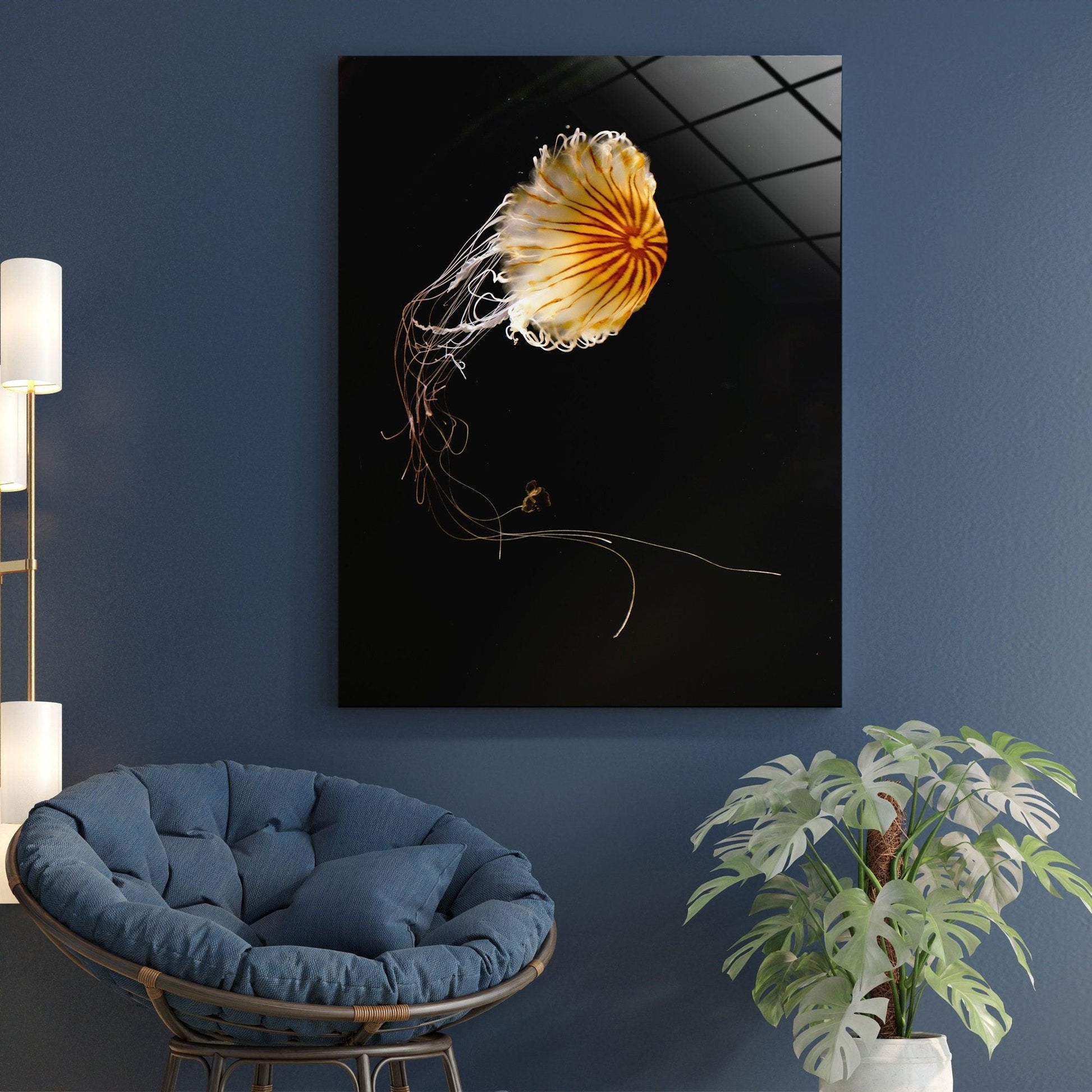 Moon Jellyfish glass Printing wall art | Jellyfish Fine Art Print, Jellyfish Photo, Jellyfish Artwork, gift idea, -Moon Jellyfish