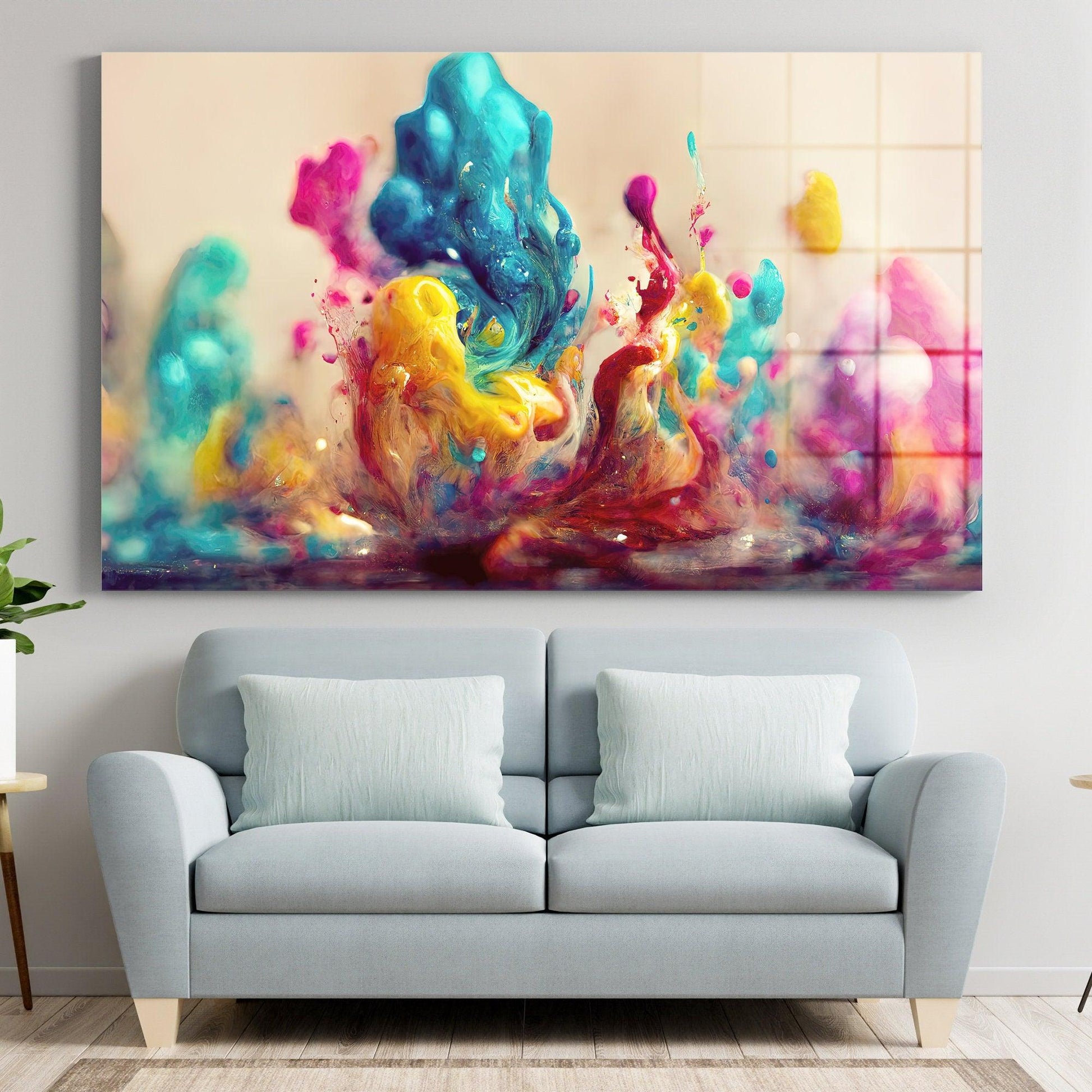 multicolor Acrylic glass Painting | Abstract Wall Decor, Elegant Abstract glass wall art, Elegant design glass wall art, canvas art for sale