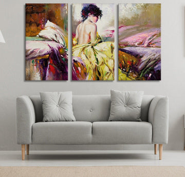 Naked Girl glass wall Art| Naked Girl in Bed, Canvas Wall Art, Sexy Wall Art, Canvas Print, Erotic Wall Art, Nude Art, Erotic poster - TrendiArt