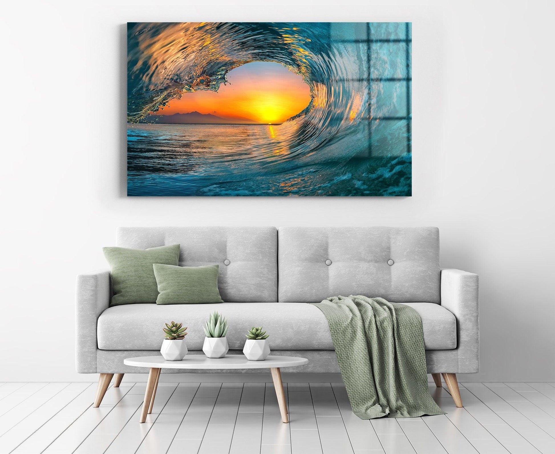 Ocean Wave glass Wall art| Big Crashing Wave Scenic glass wall art, Impressive Photo Poster, Ocean Abstract Wall art, ocean wall art canvas - TrendiArt